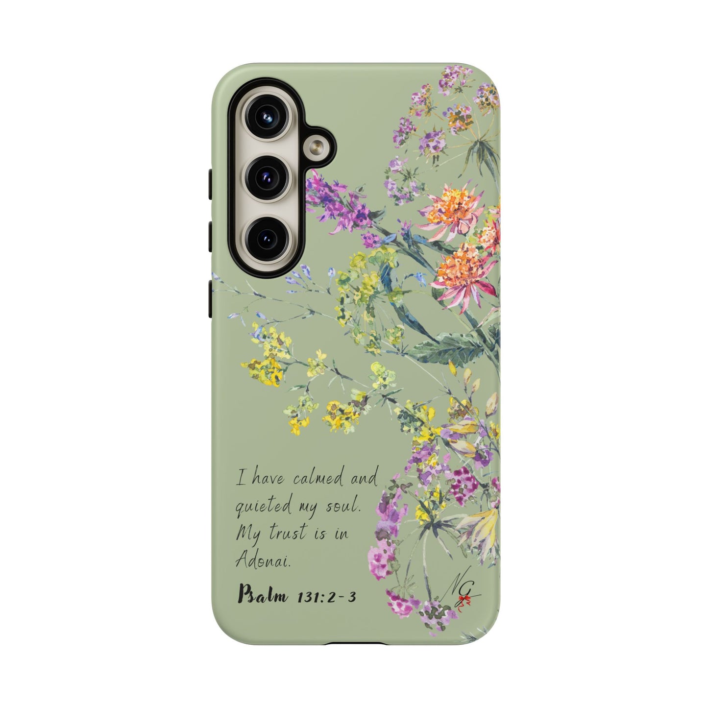 Phone Case - Botanic - Fully Sage Green, Psalm 131:2-3