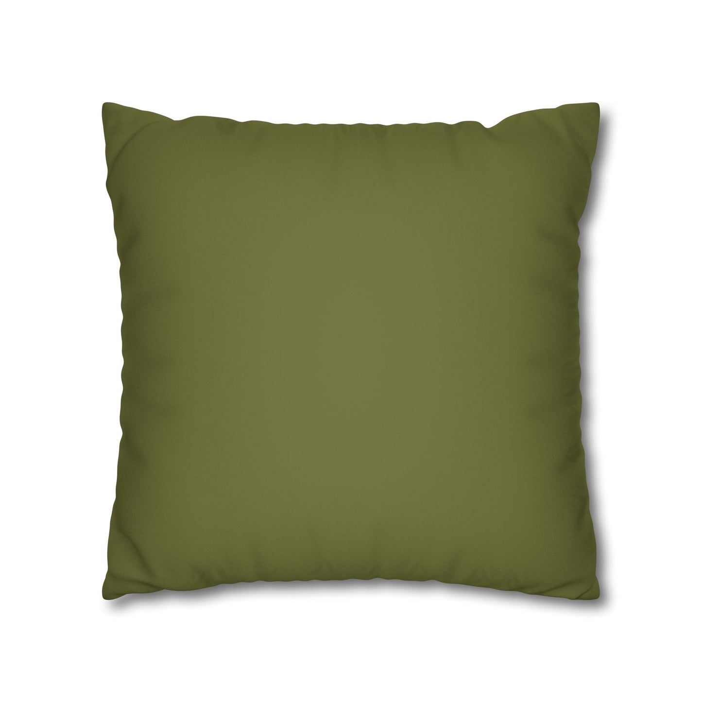 Faux Suede Square Pillowcase - Green with Golden Geometry