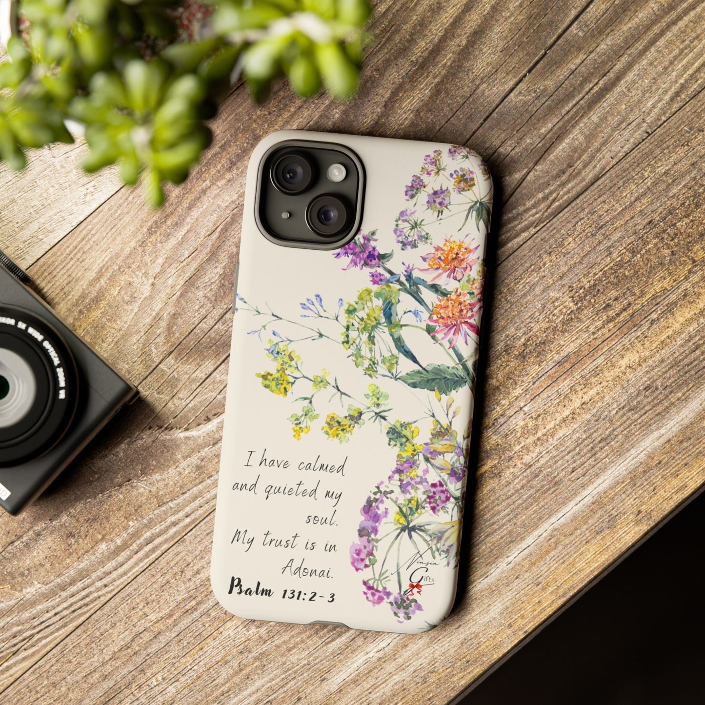 Phone Case - Botanic Cream, Psalm 131:2-3