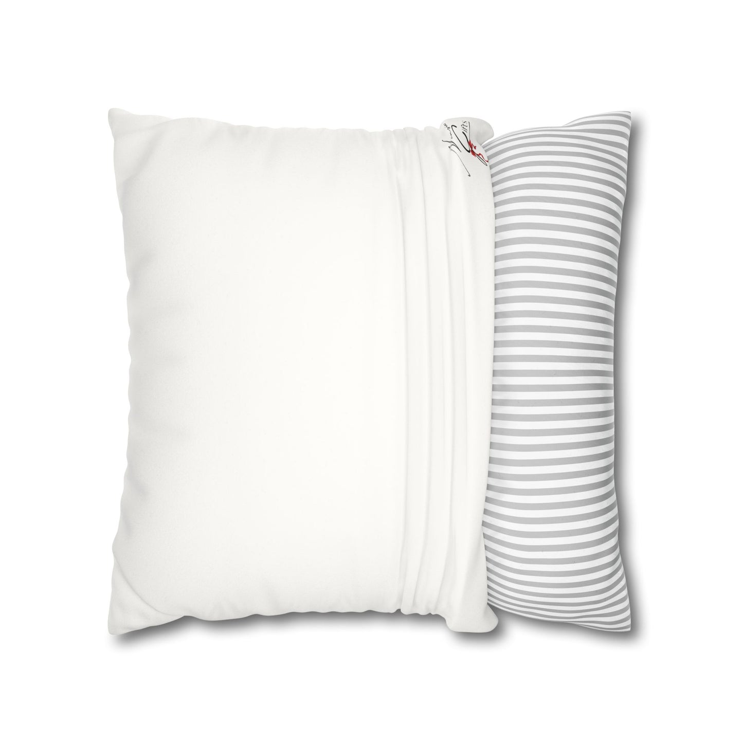 Faux Suede Square Pillowcase - Ninsia Collection - White