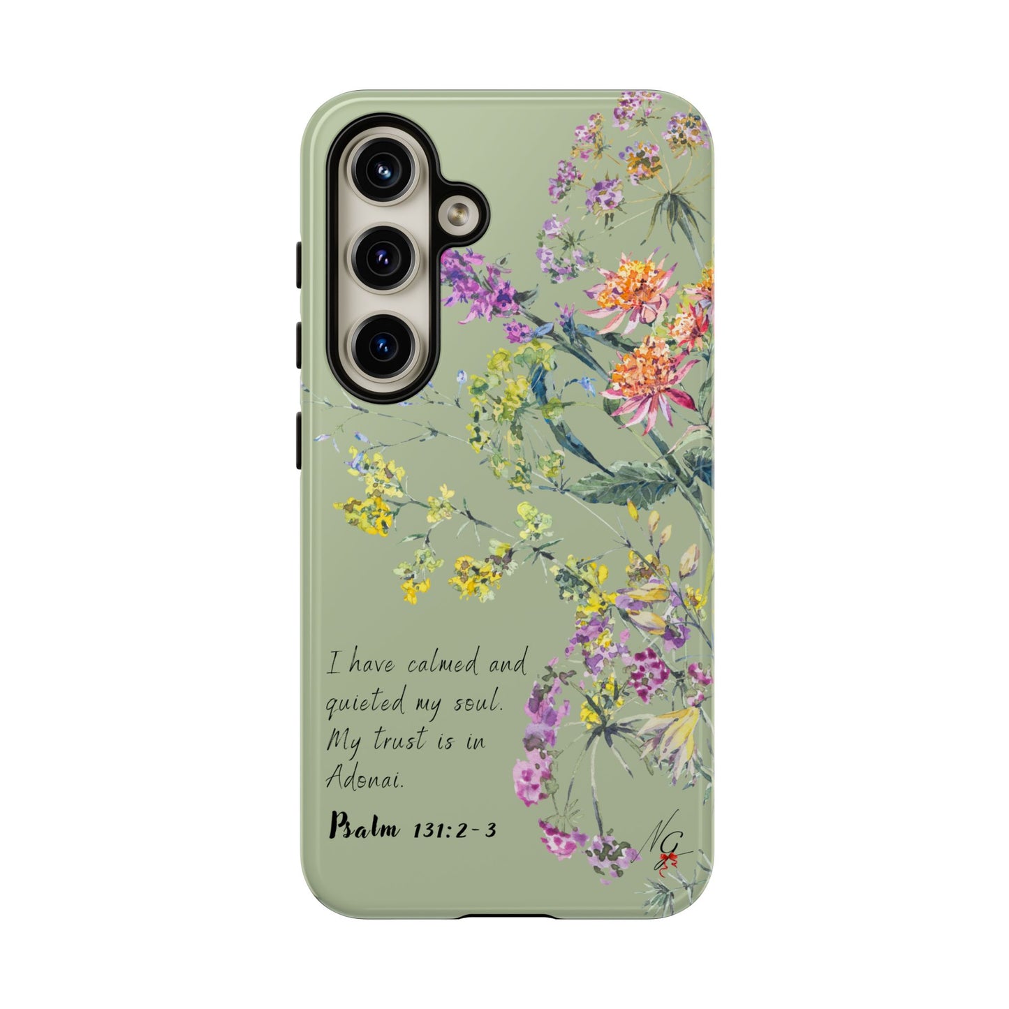 Phone Case - Botanic - Fully Sage Green, Psalm 131:2-3