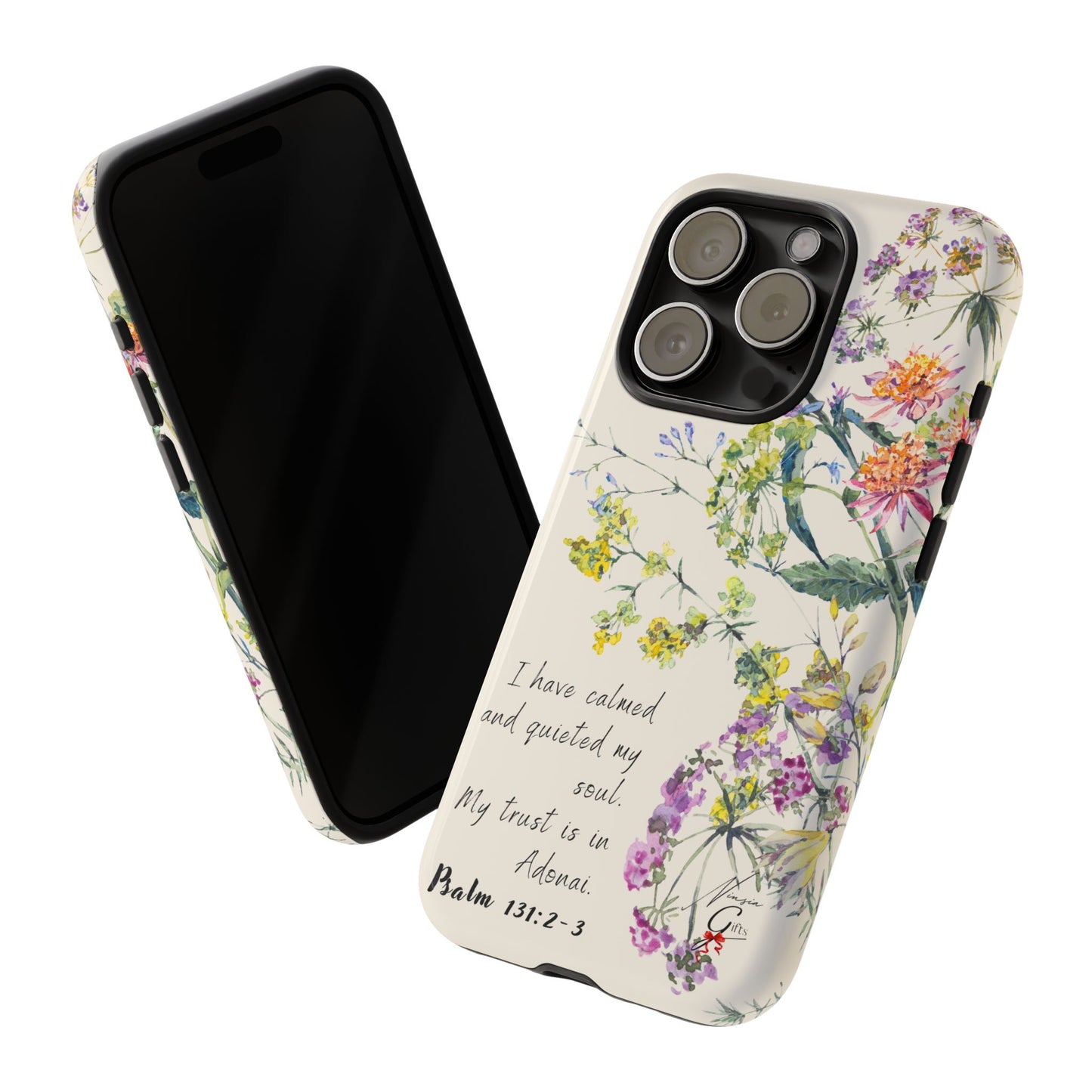 Phone Case - Botanic Cream, Psalm 131:2-3