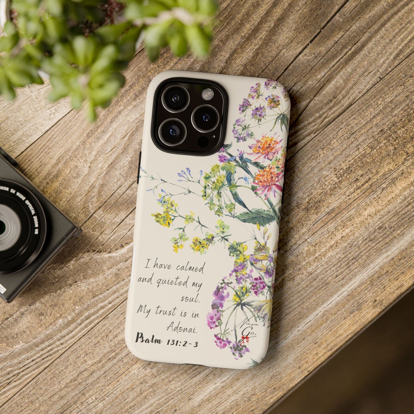 Phone Case - Botanic Cream, Psalm 131:2-3