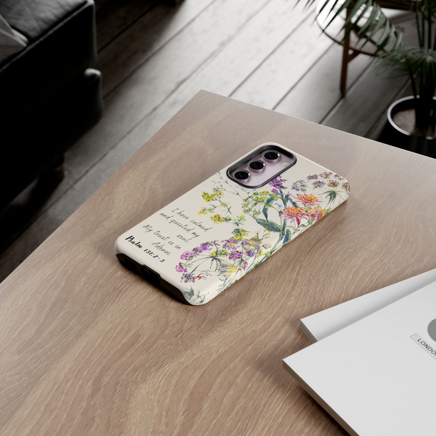 Phone Case - Botanic Cream, Psalm 131:2-3