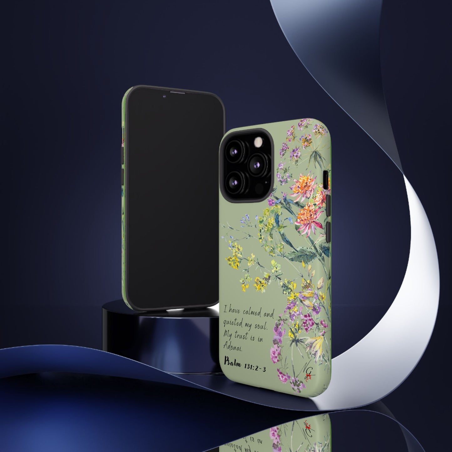 Phone Case - Botanic - Fully Sage Green, Psalm 131:2-3