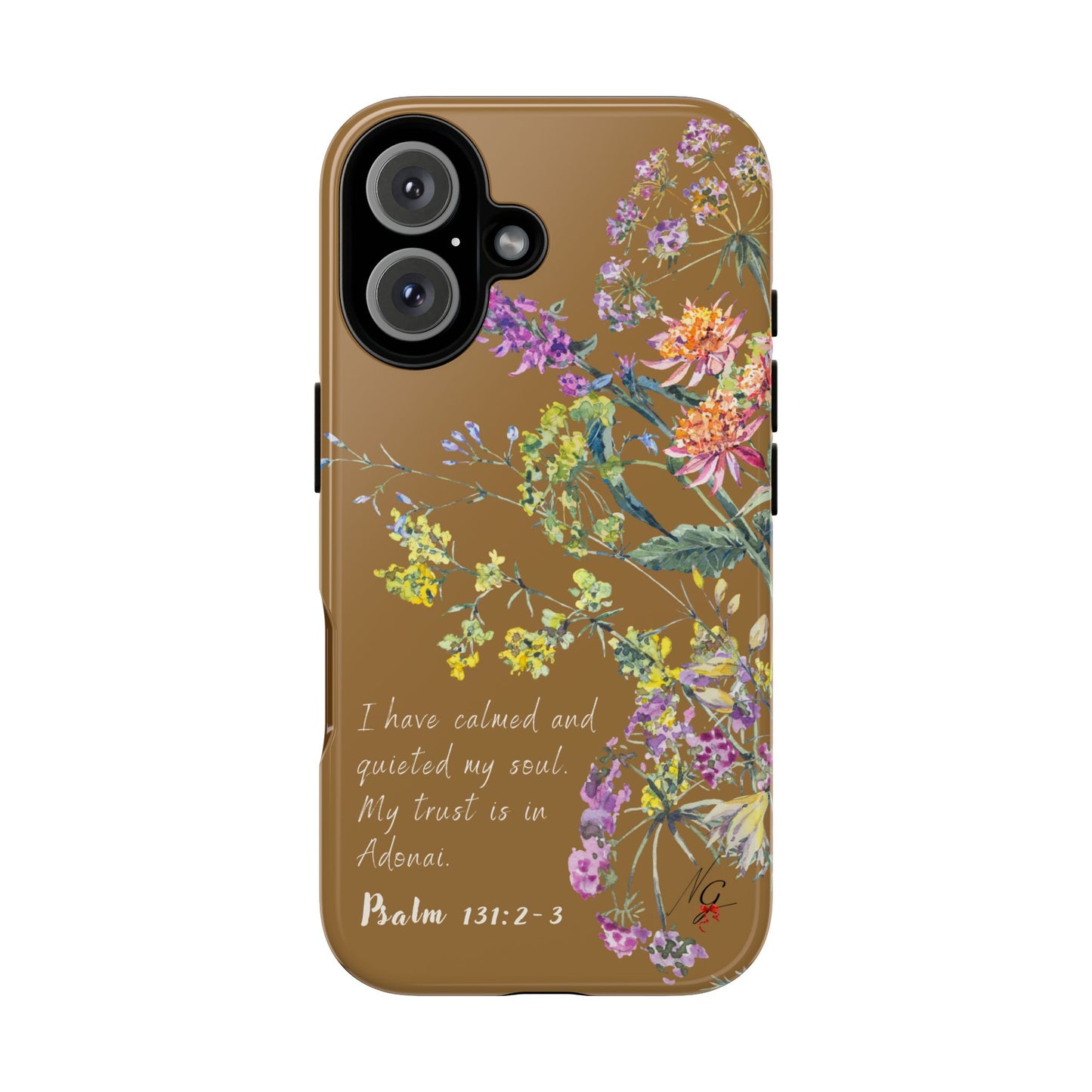 Phone Case - Botanic Full Brown, Psalm 131:2-3
