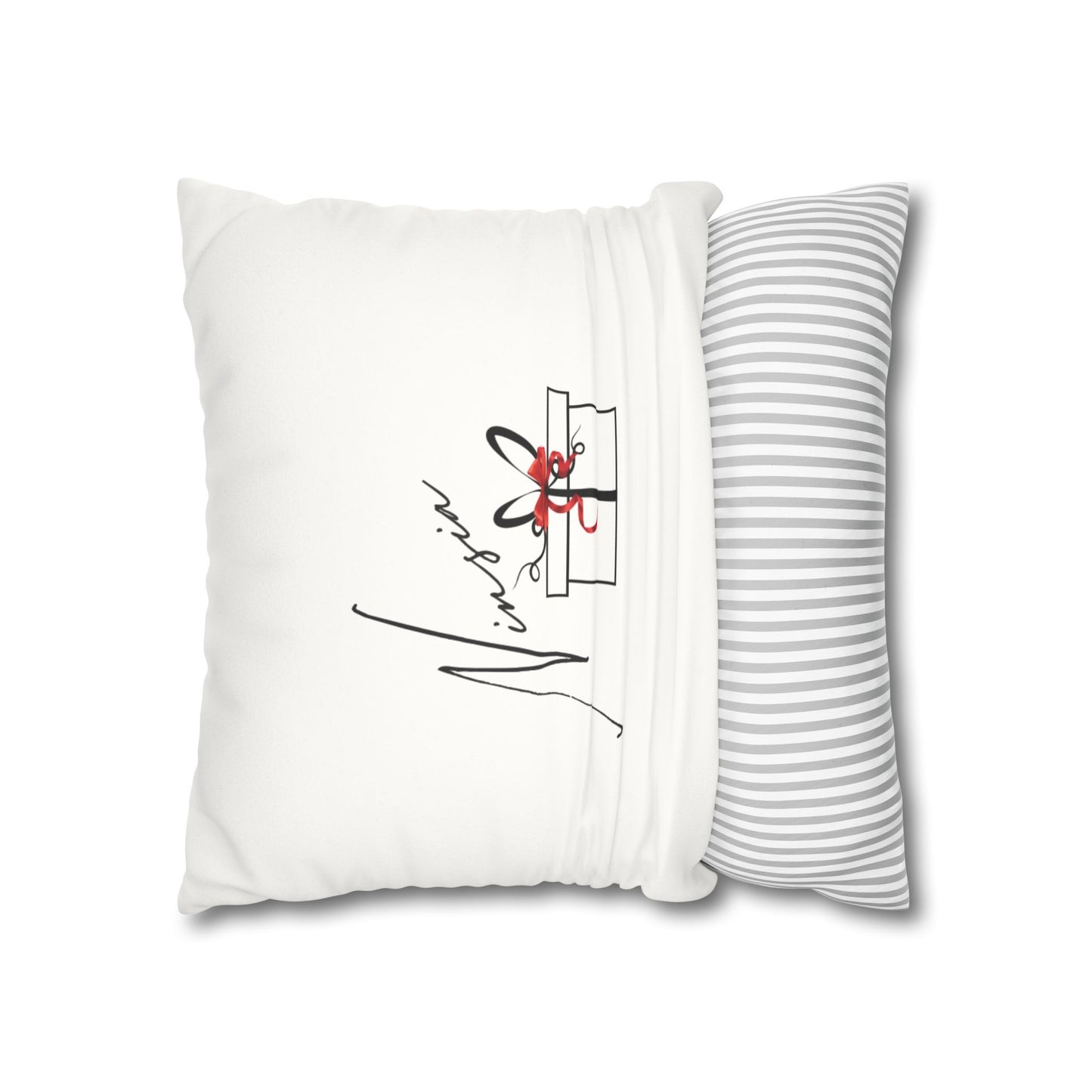 Faux Suede Square Pillowcase - Ninsia Collection - White