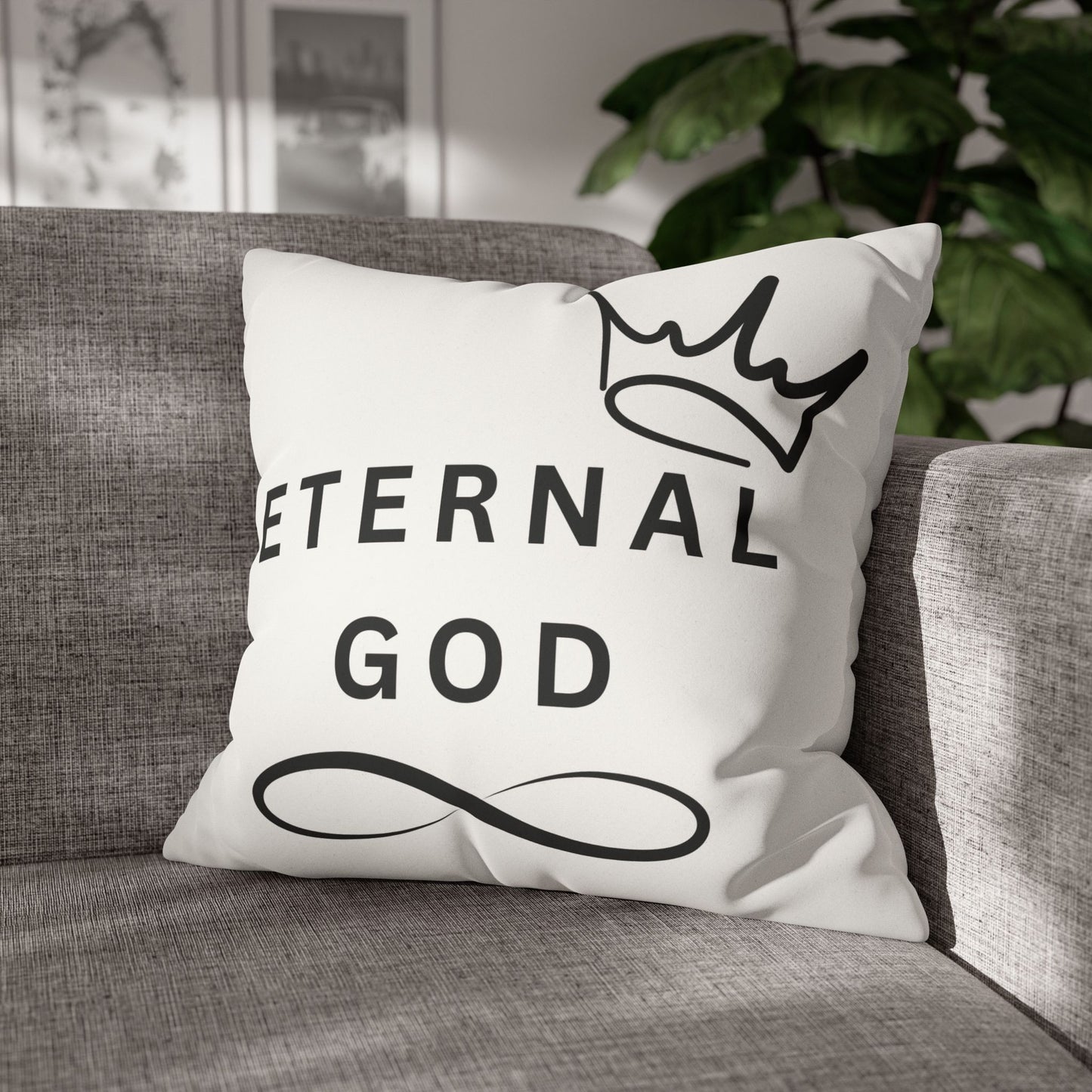 Faux Suede Square Pillowcase - ETERNAL GOD