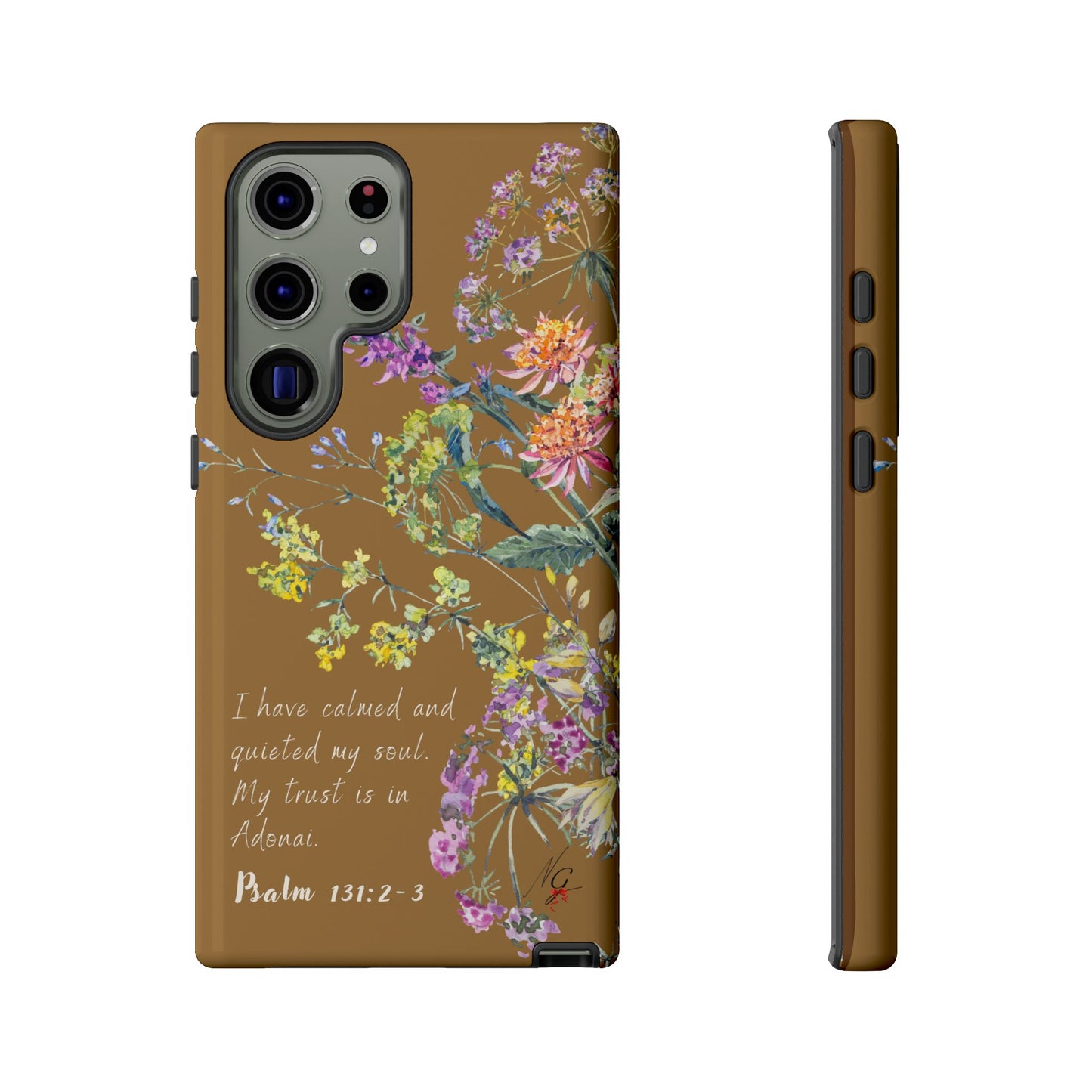 Phone Case - Botanic Full Brown, Psalm 131:2-3