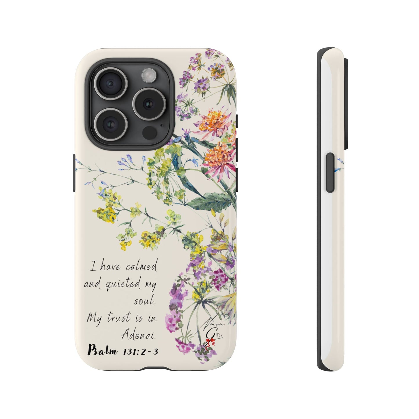 Phone Case - Botanic Cream, Psalm 131:2-3