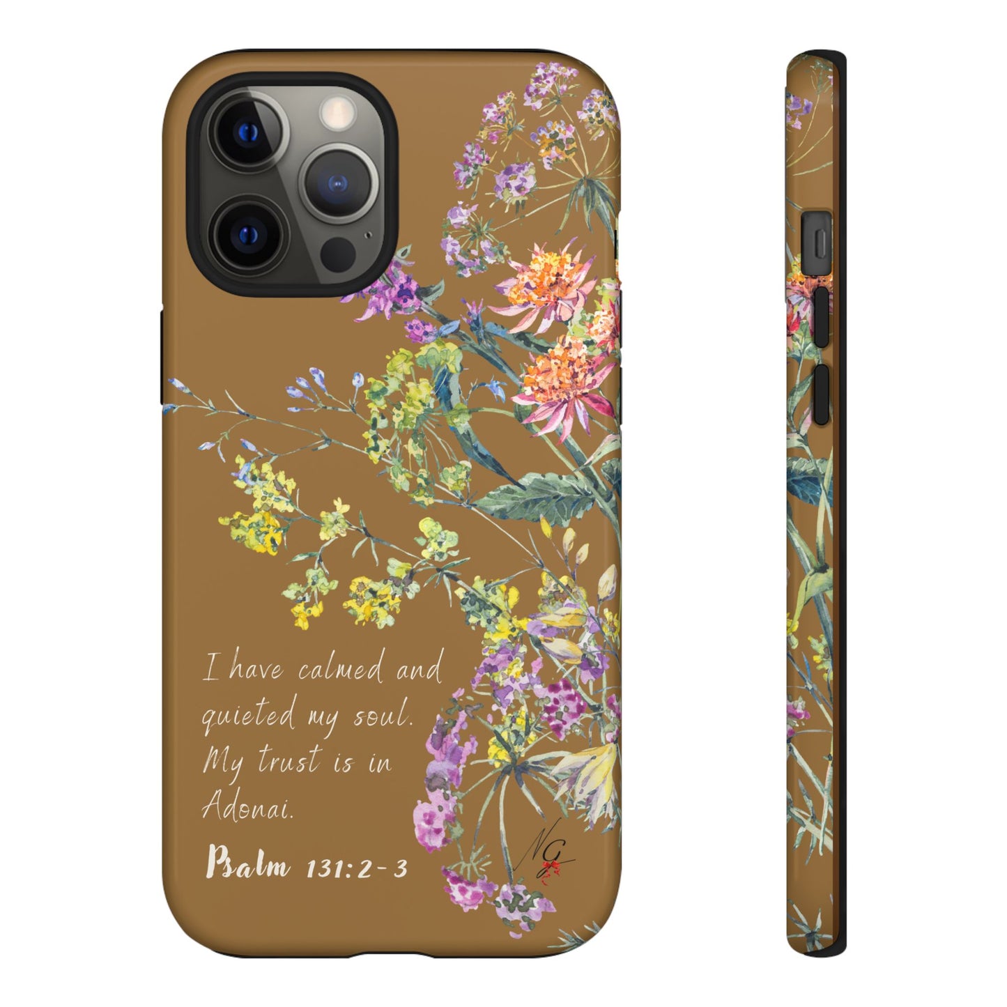 Phone Case - Botanic Full Brown, Psalm 131:2-3