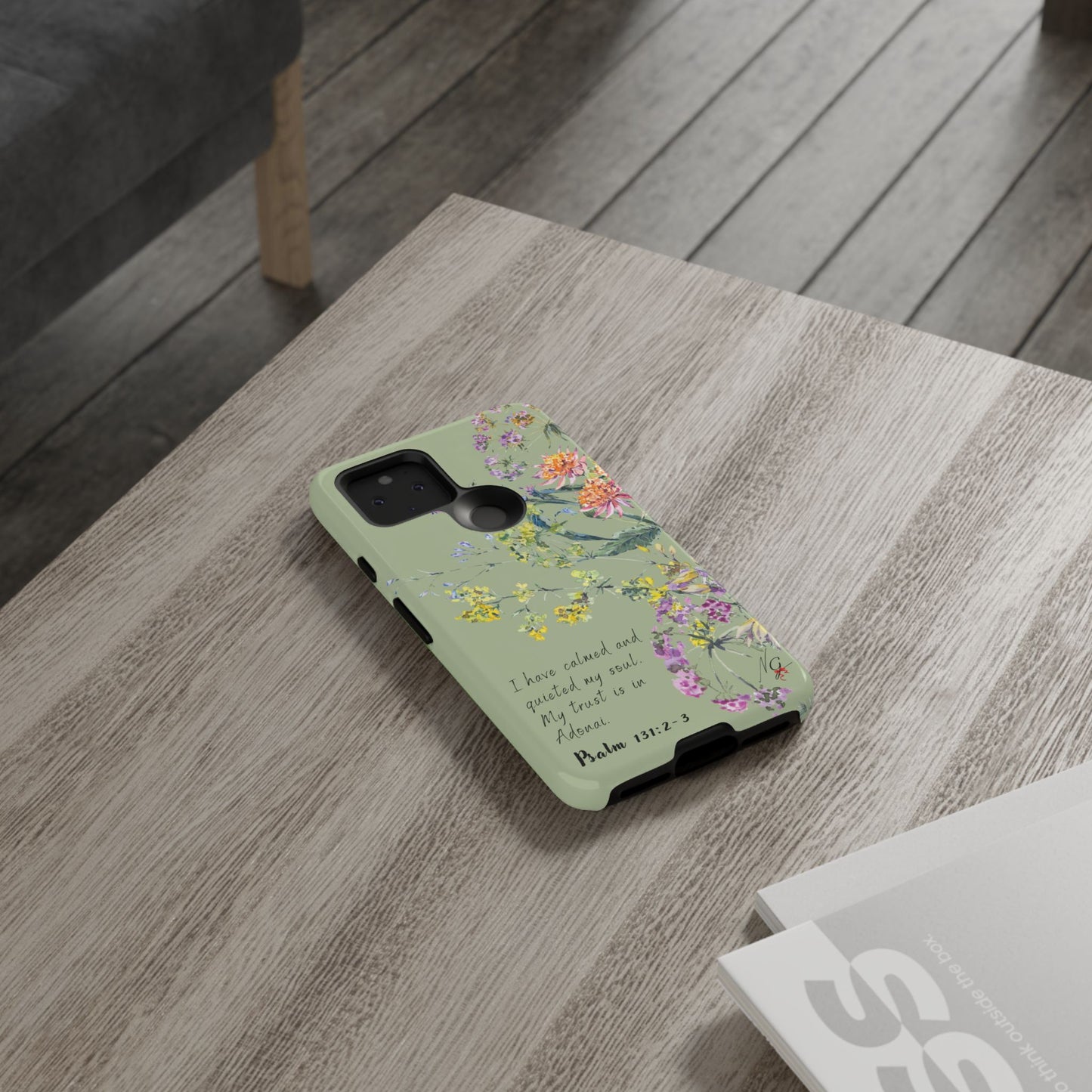 Phone Case - Botanic - Fully Sage Green, Psalm 131:2-3