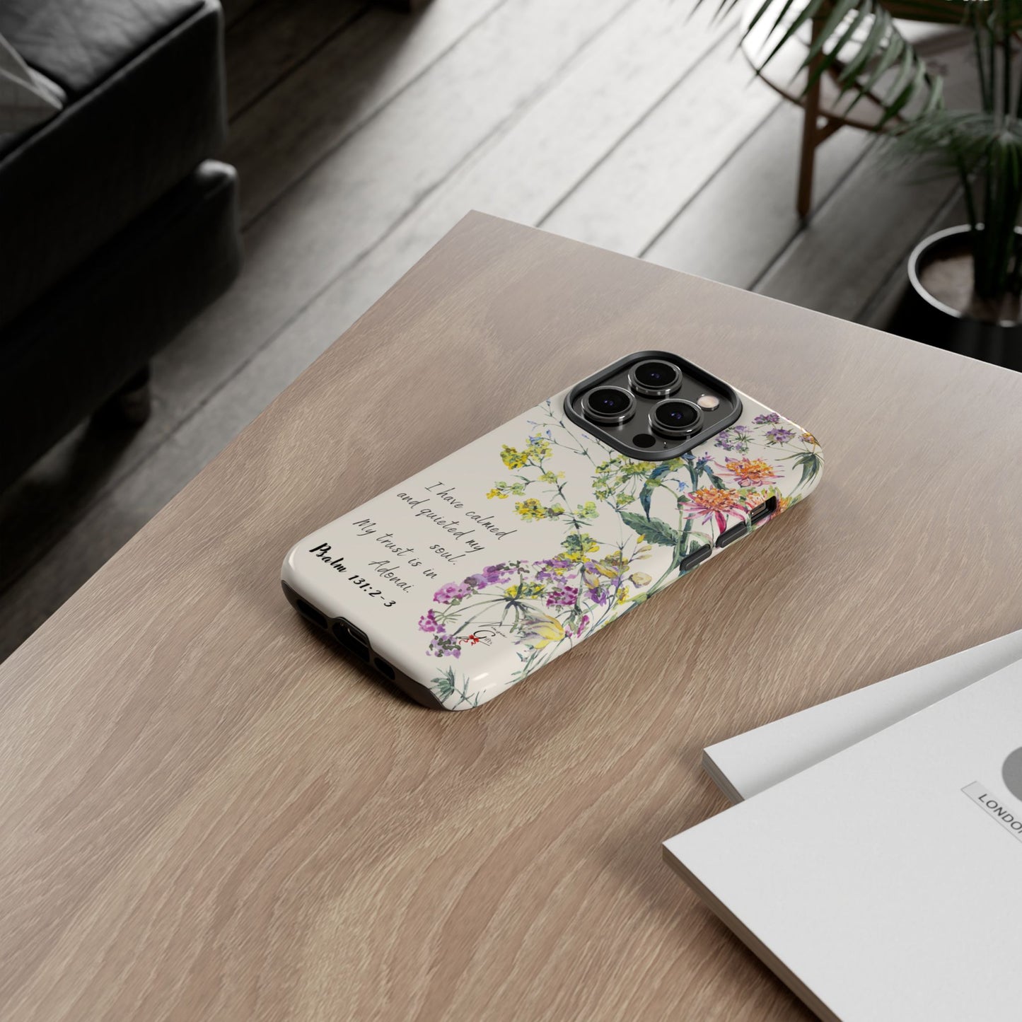 Phone Case - Botanic Cream, Psalm 131:2-3