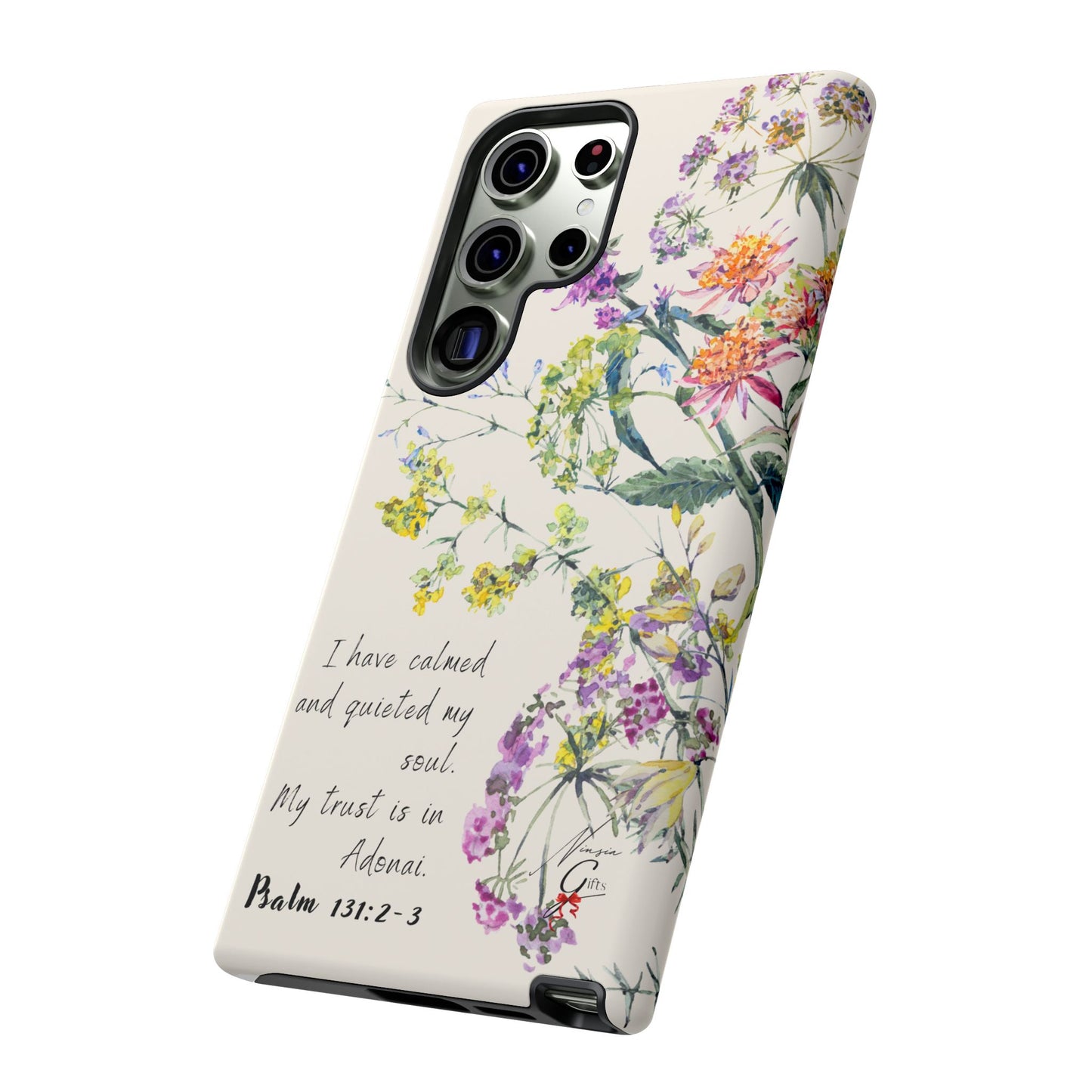 Phone Case - Botanic Cream, Psalm 131:2-3