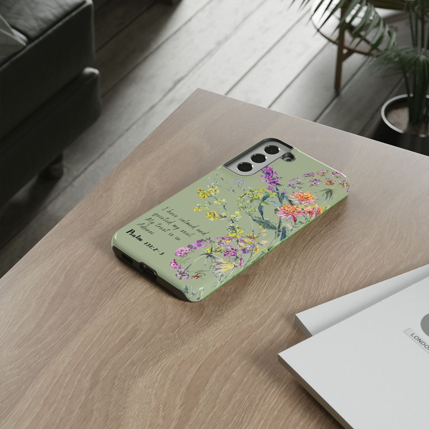 Phone Case - Botanic - Fully Sage Green, Psalm 131:2-3