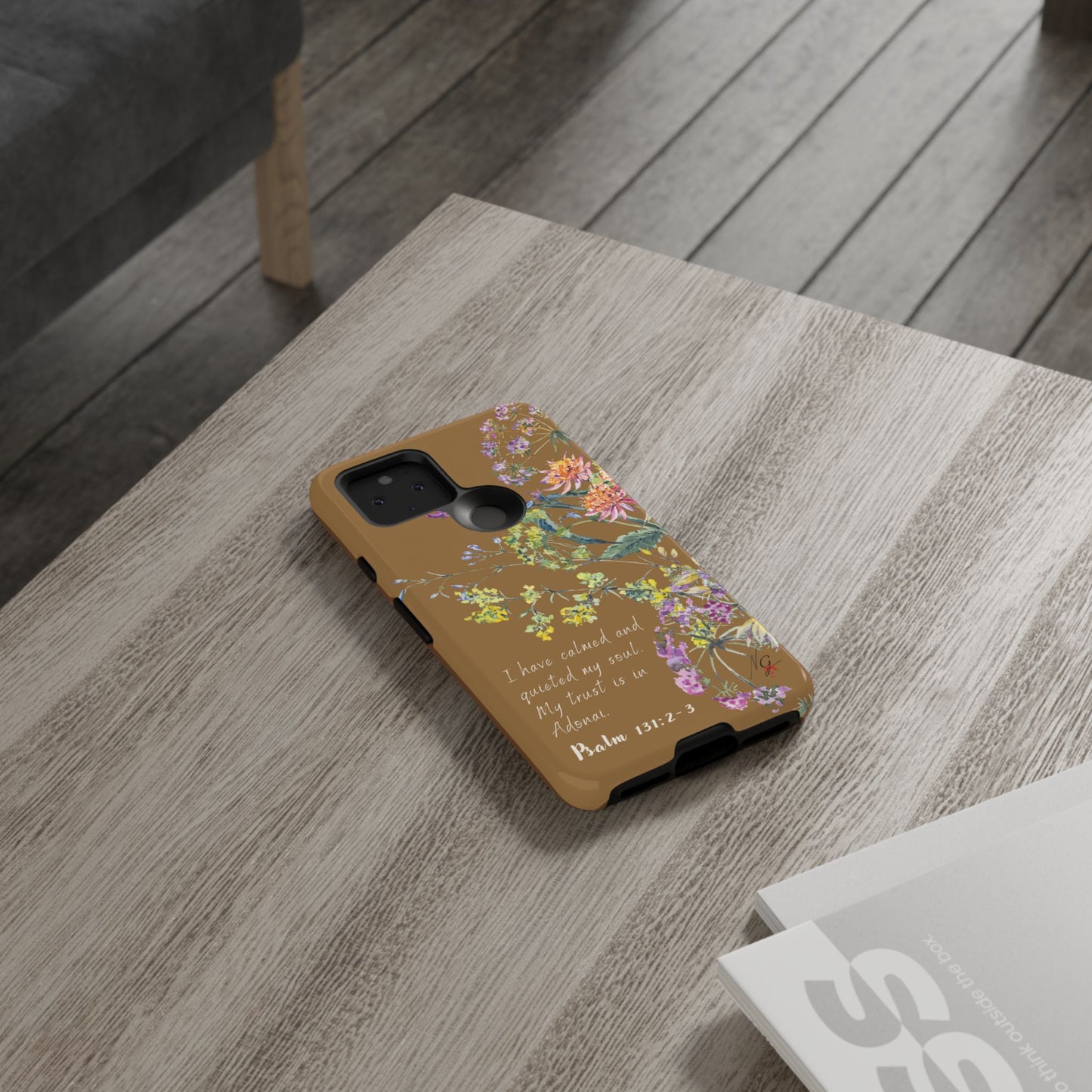 Phone Case - Botanic Full Brown, Psalm 131:2-3