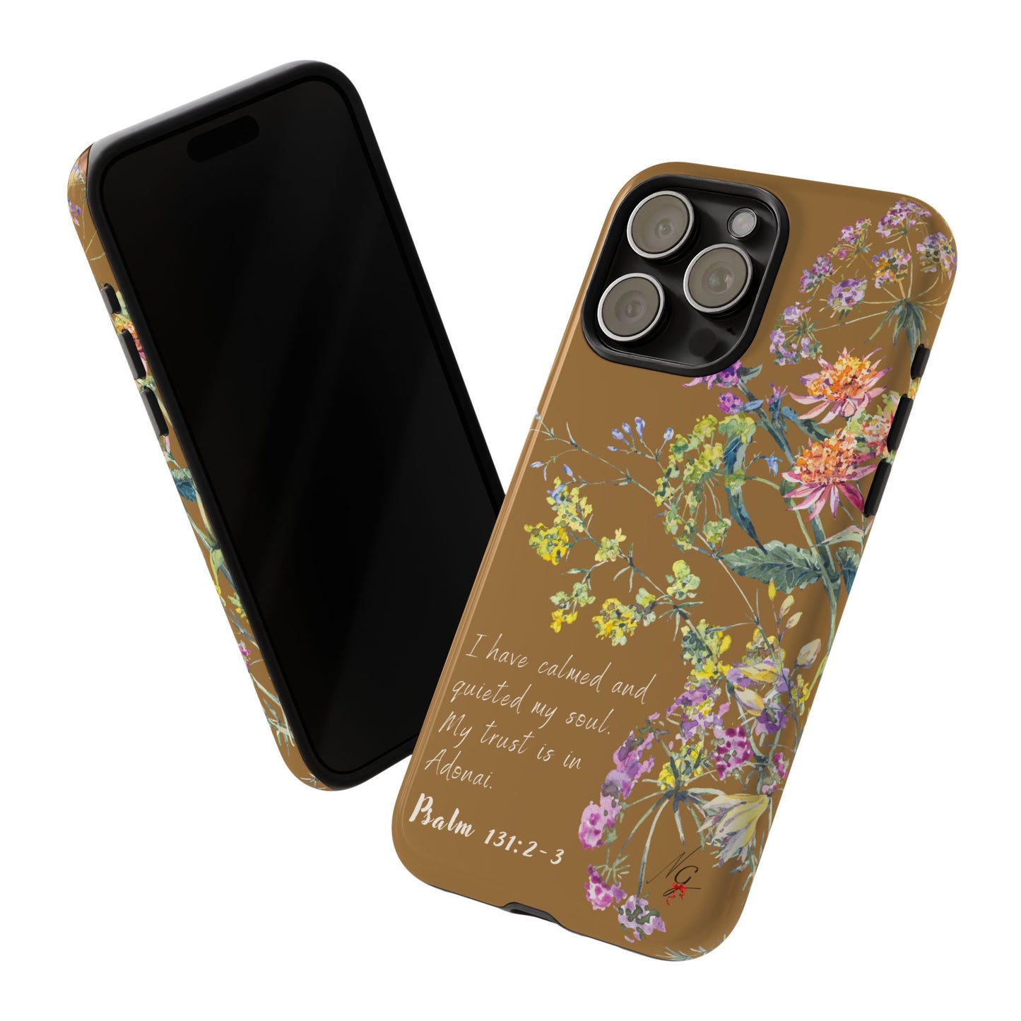 Phone Case - Botanic Full Brown, Psalm 131:2-3