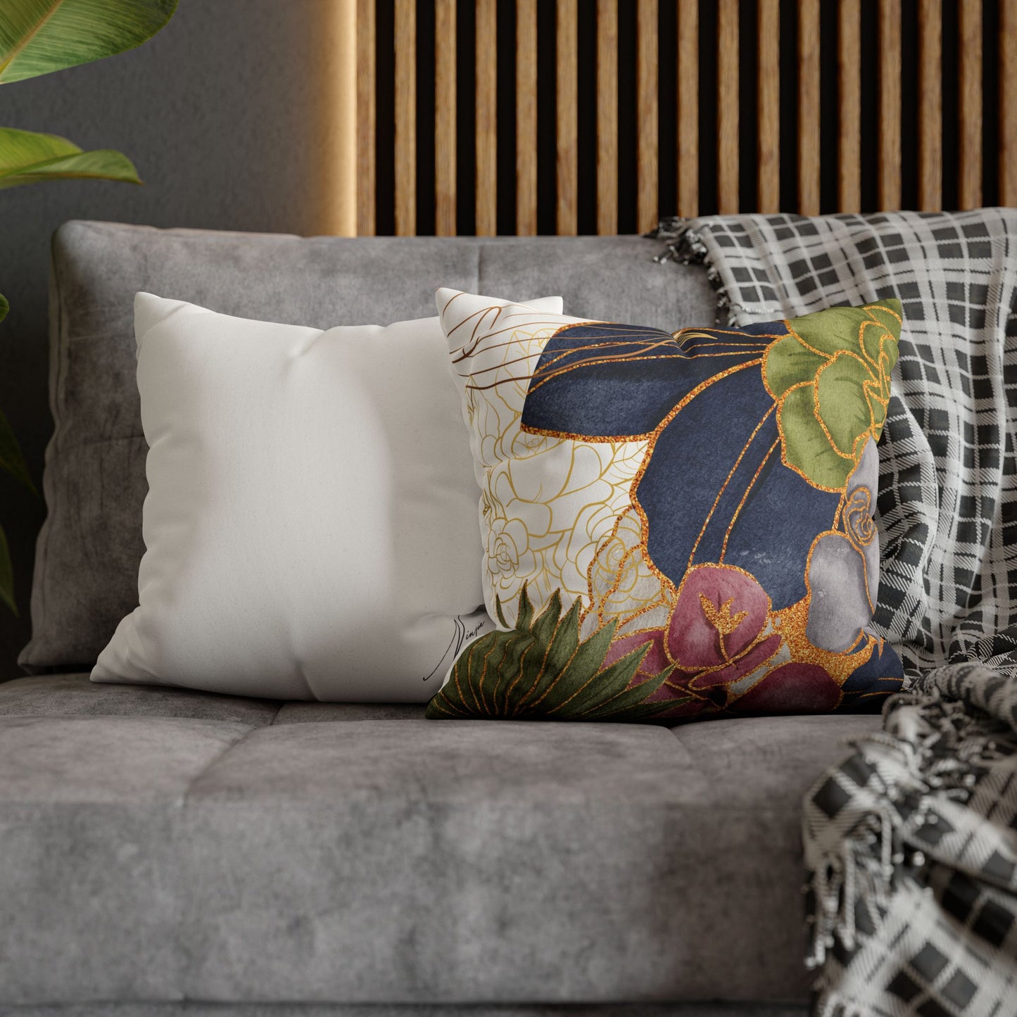 Faux Suede Square Pillowcase - BoBo Full Bloom