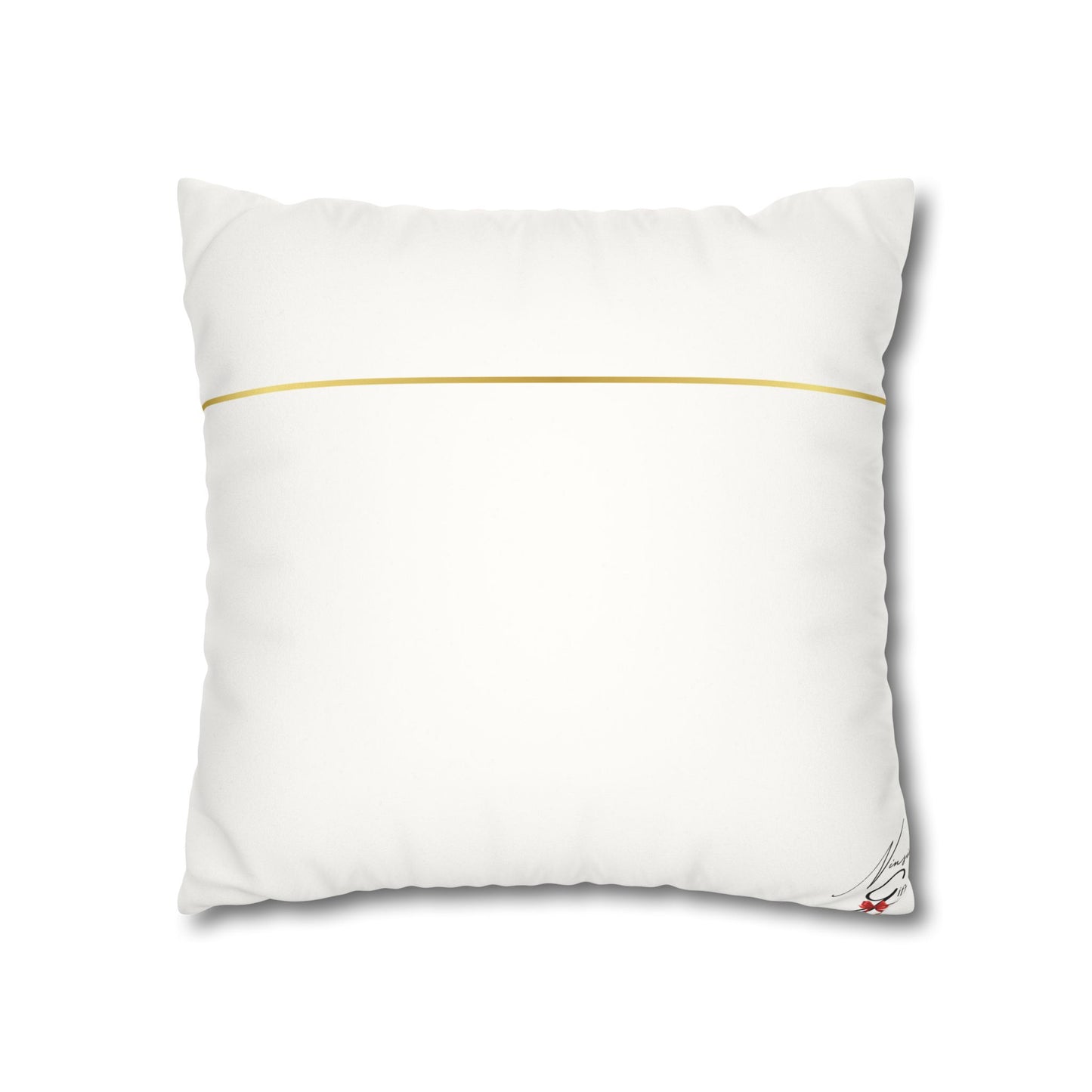 Faux Suede Square Pillowcase - Christ Redeemer - White