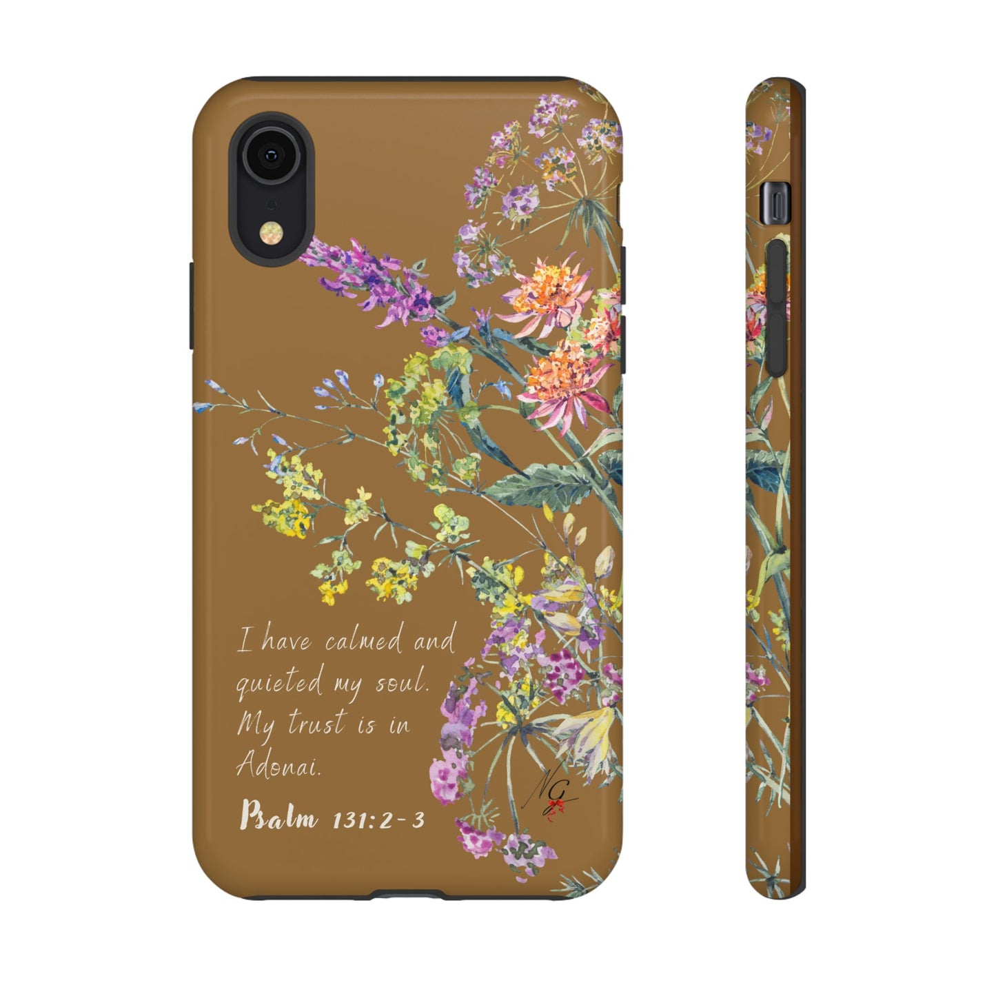 Phone Case - Botanic Full Brown, Psalm 131:2-3