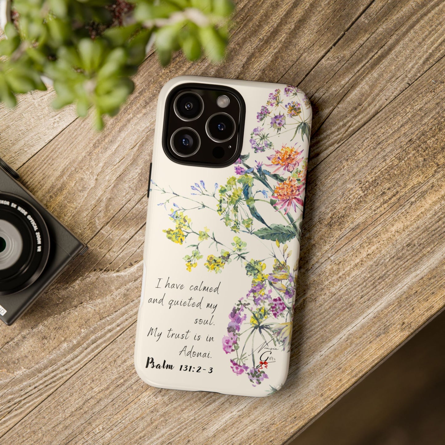 Phone Case - Botanic Cream, Psalm 131:2-3