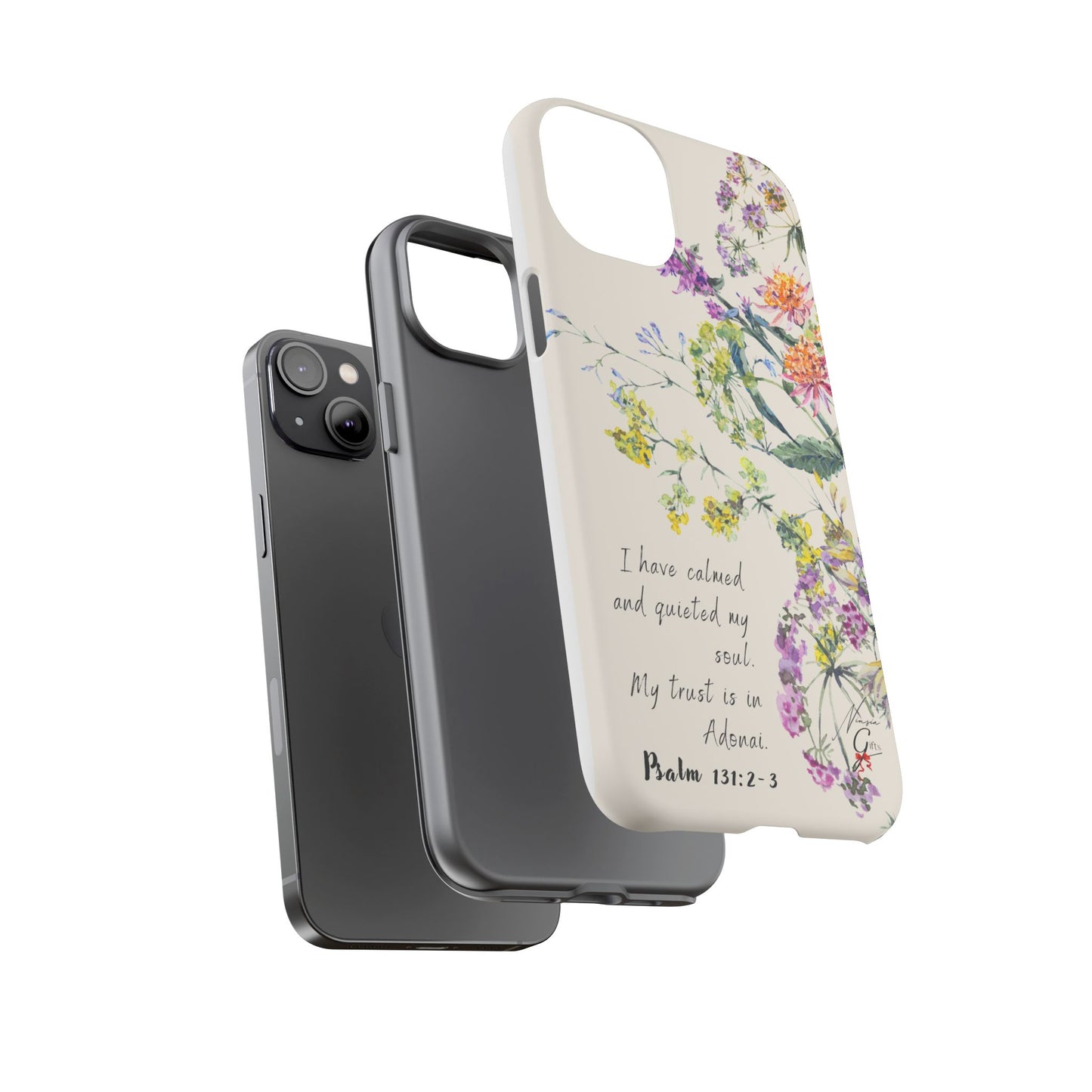Phone Case - Botanic Cream, Psalm 131:2-3