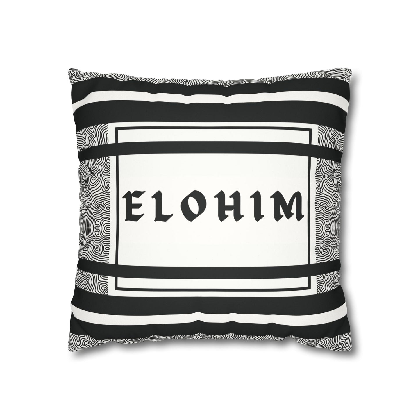 Faux Suede Square Pillowcase - Elohim Print