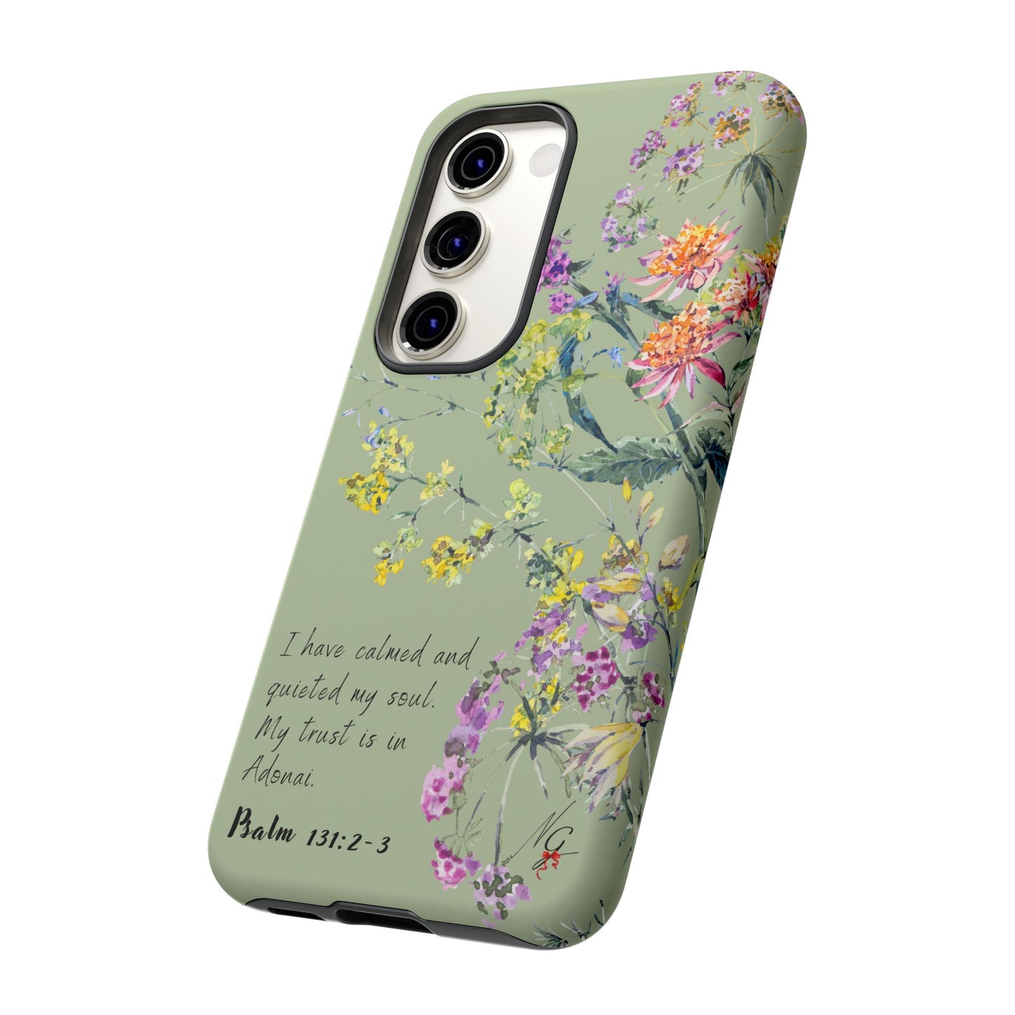 Phone Case - Botanic - Fully Sage Green, Psalm 131:2-3