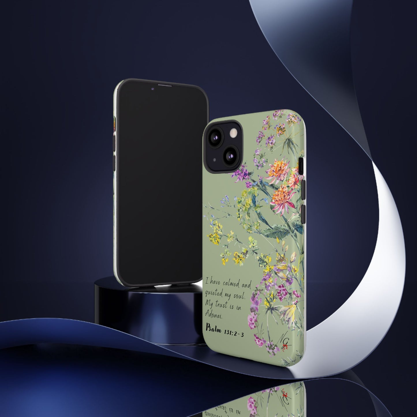 Phone Case - Botanic - Fully Sage Green, Psalm 131:2-3