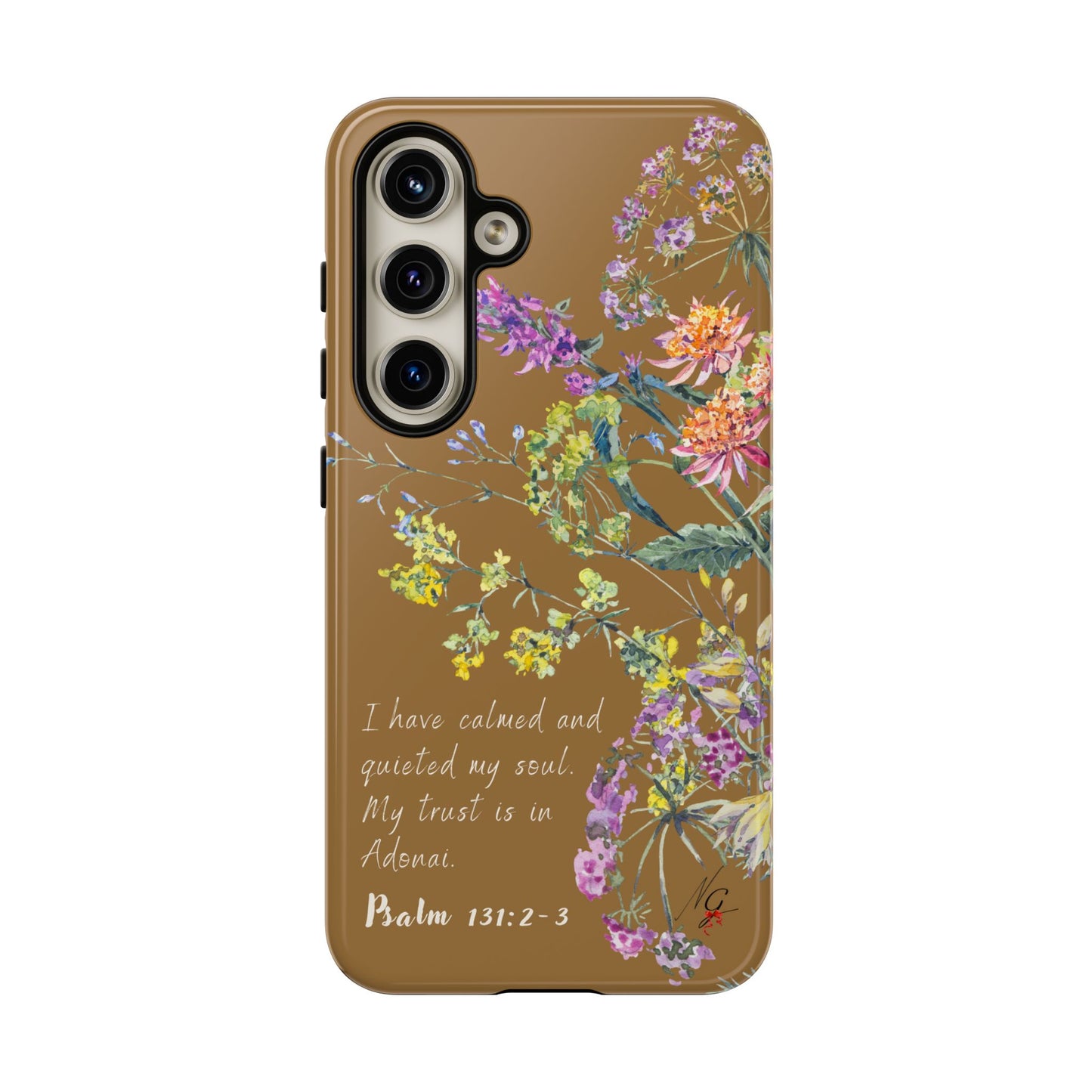 Phone Case - Botanic Full Brown, Psalm 131:2-3