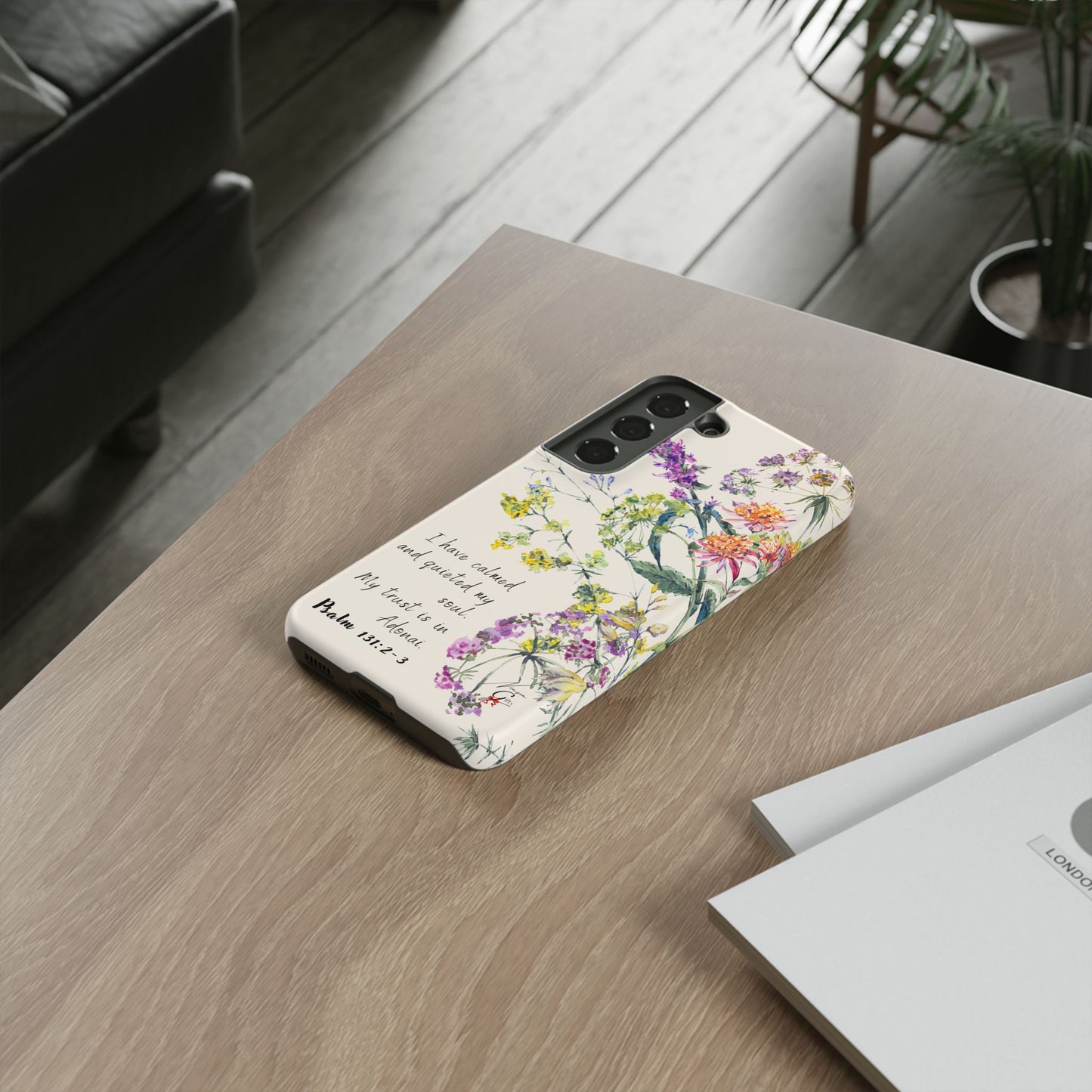 Phone Case - Botanic Cream, Psalm 131:2-3