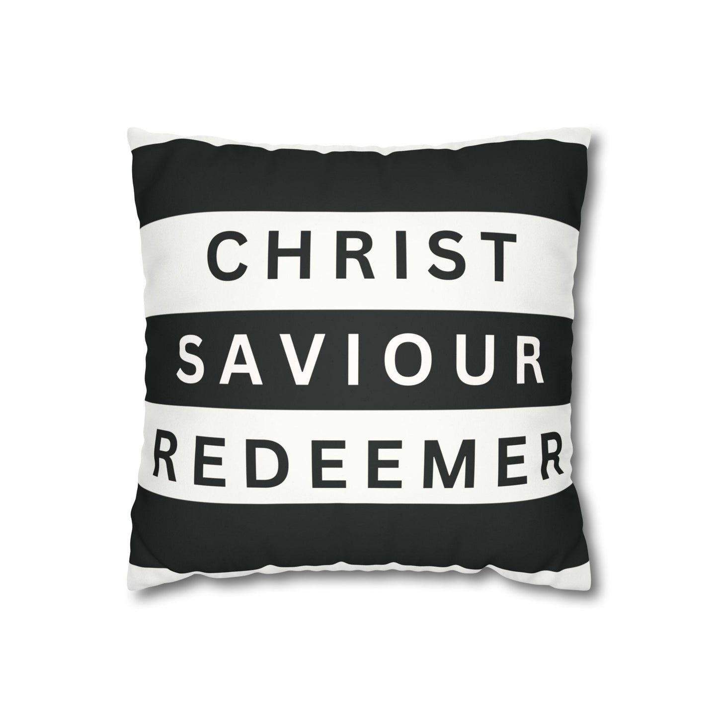 Faux Suede Square Pillowcase- CHRIST Redeemer