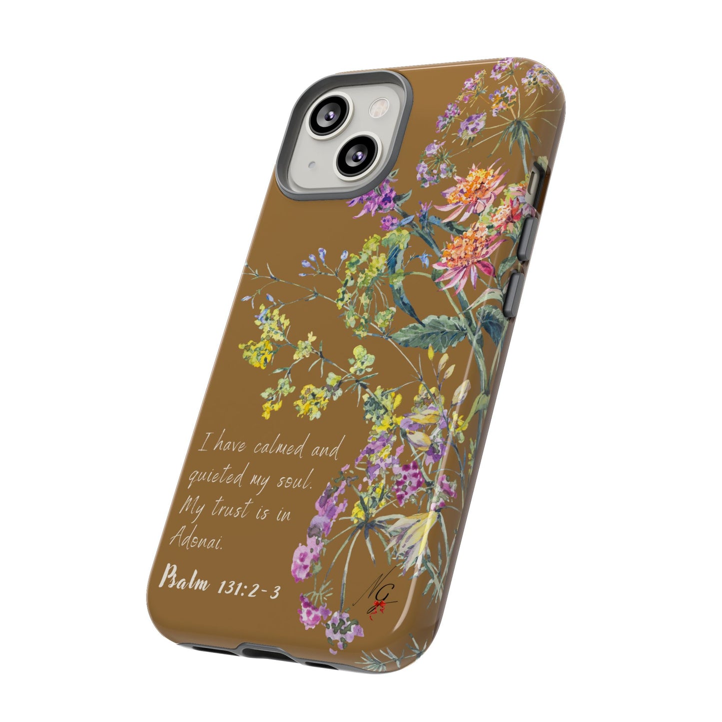 Phone Case - Botanic Full Brown, Psalm 131:2-3