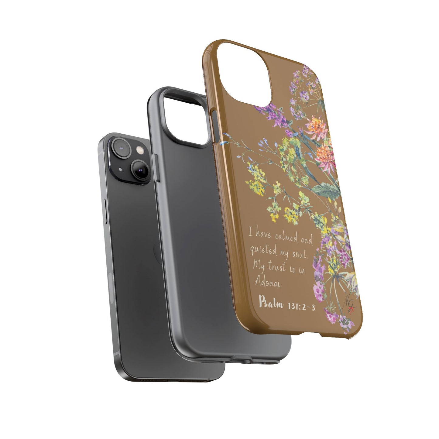 Phone Case - Botanic Full Brown, Psalm 131:2-3