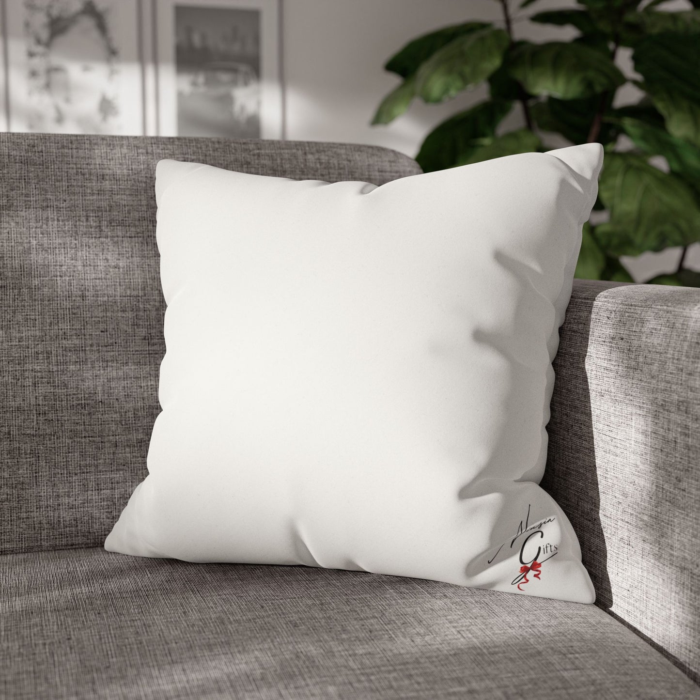 Faux Suede Square Pillowcase - Ninsia Collection - White