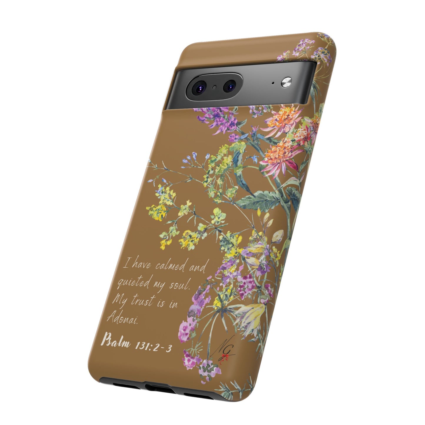 Phone Case - Botanic Full Brown, Psalm 131:2-3