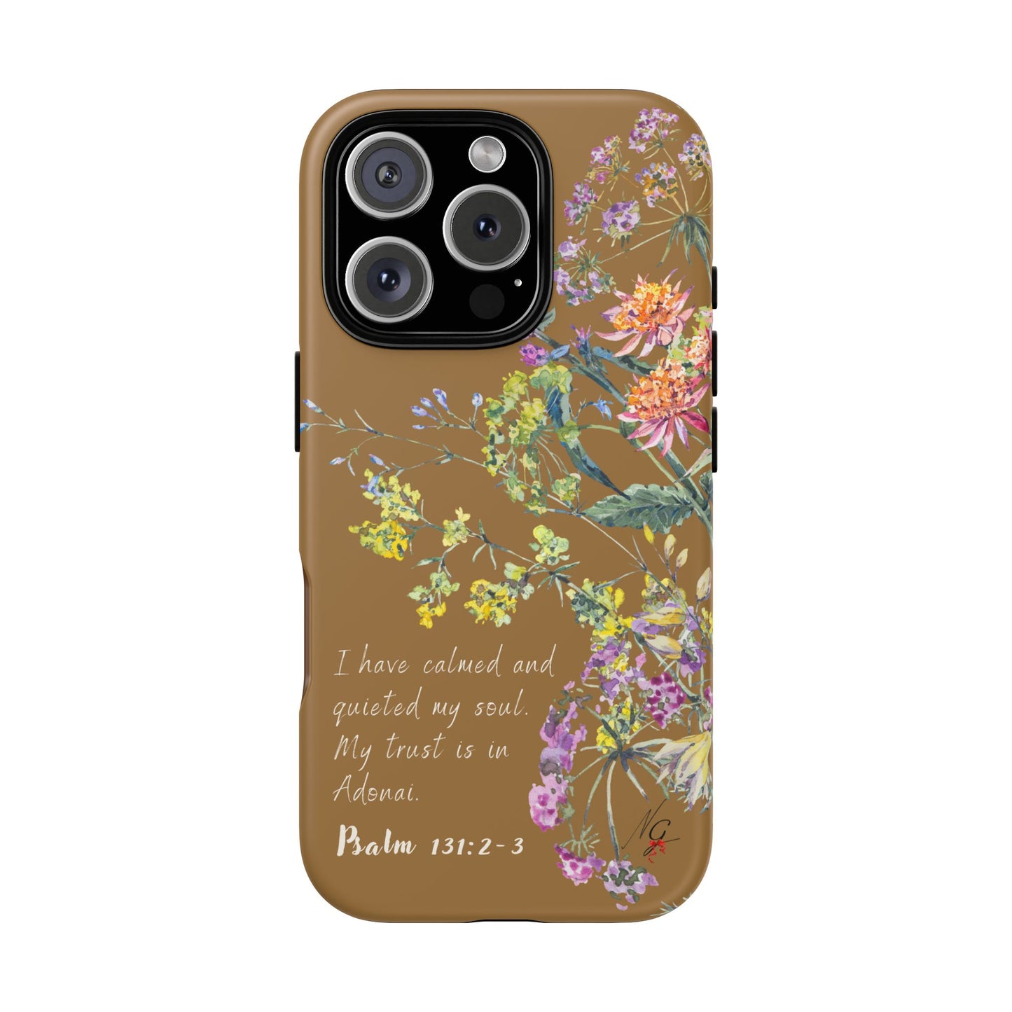 Phone Case - Botanic Full Brown, Psalm 131:2-3