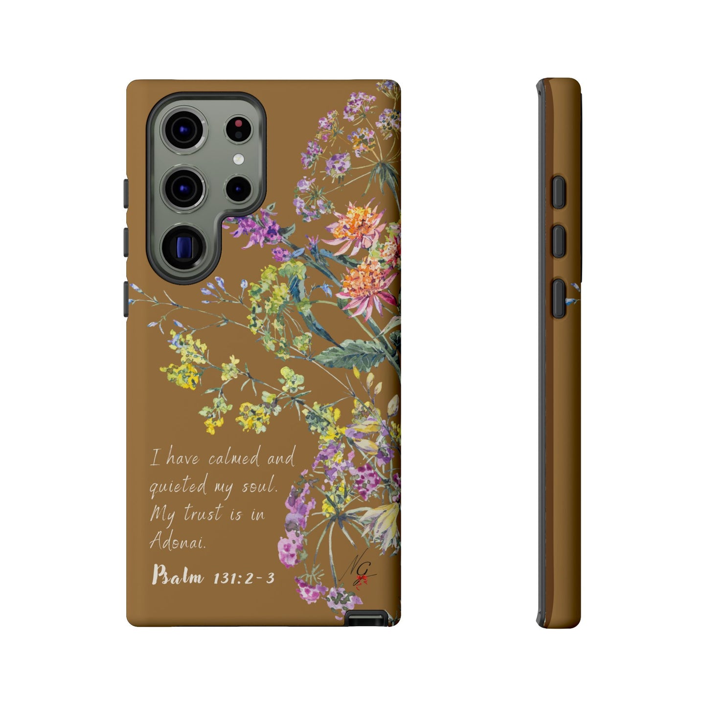 Phone Case - Botanic Full Brown, Psalm 131:2-3