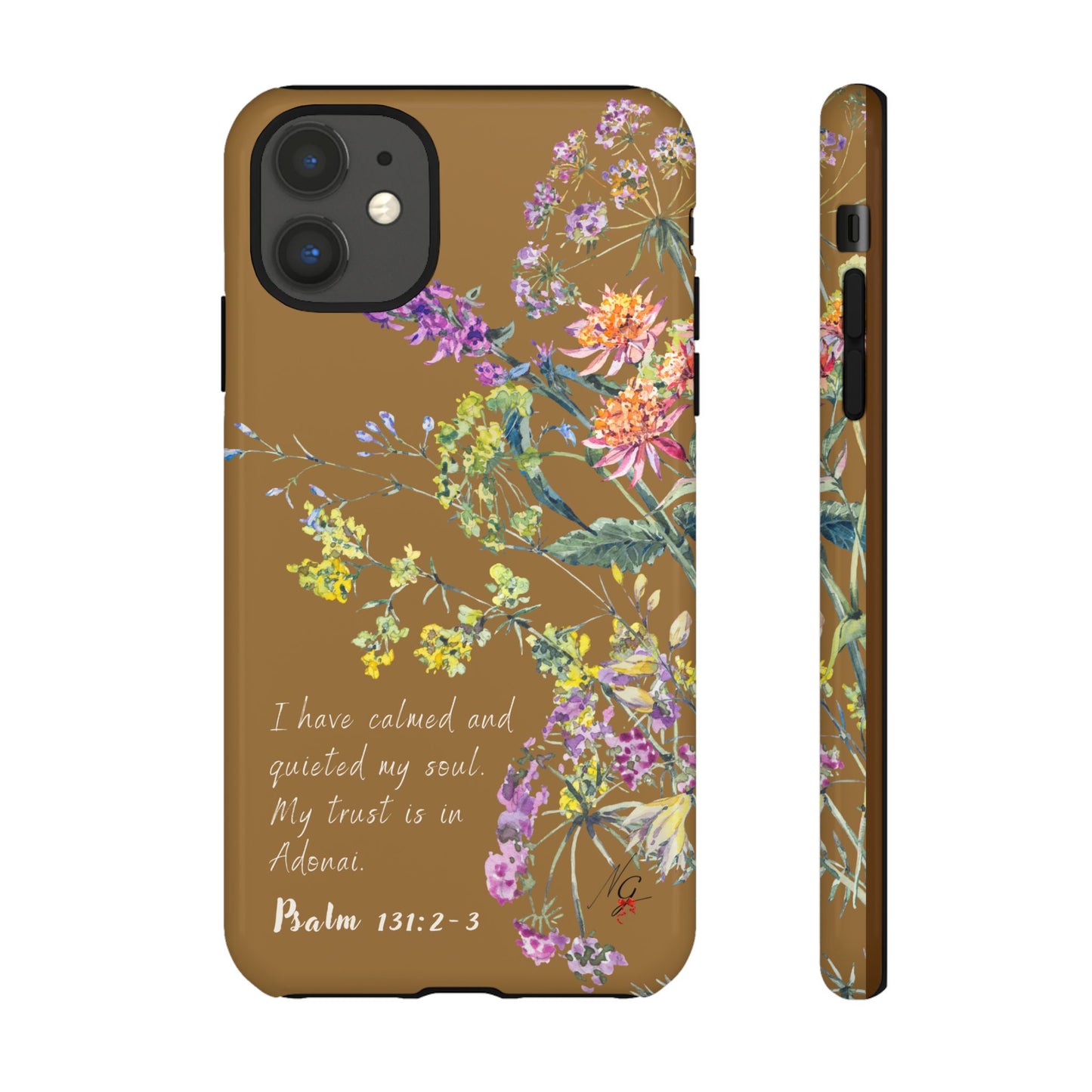 Phone Case - Botanic Full Brown, Psalm 131:2-3