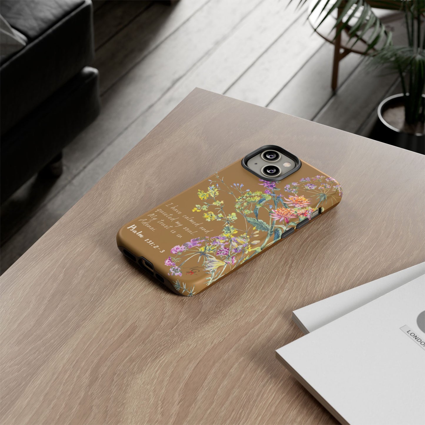 Phone Case - Botanic Full Brown, Psalm 131:2-3