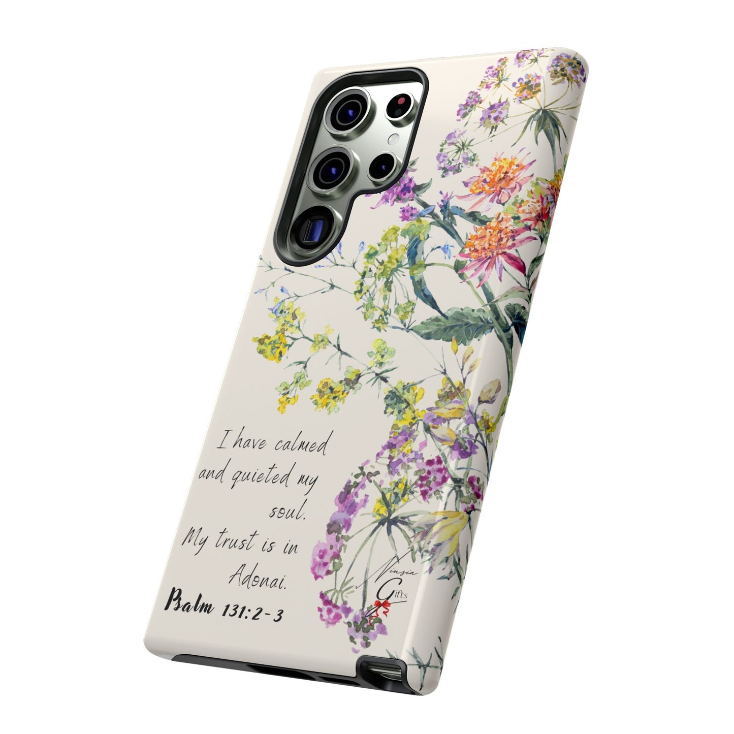 Phone Case - Botanic Cream, Psalm 131:2-3