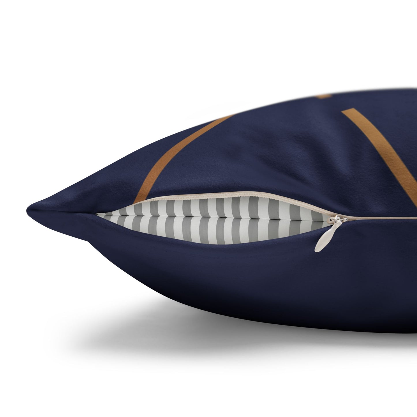 Faux Suede Square Pillowcase - Navy Golden Maze