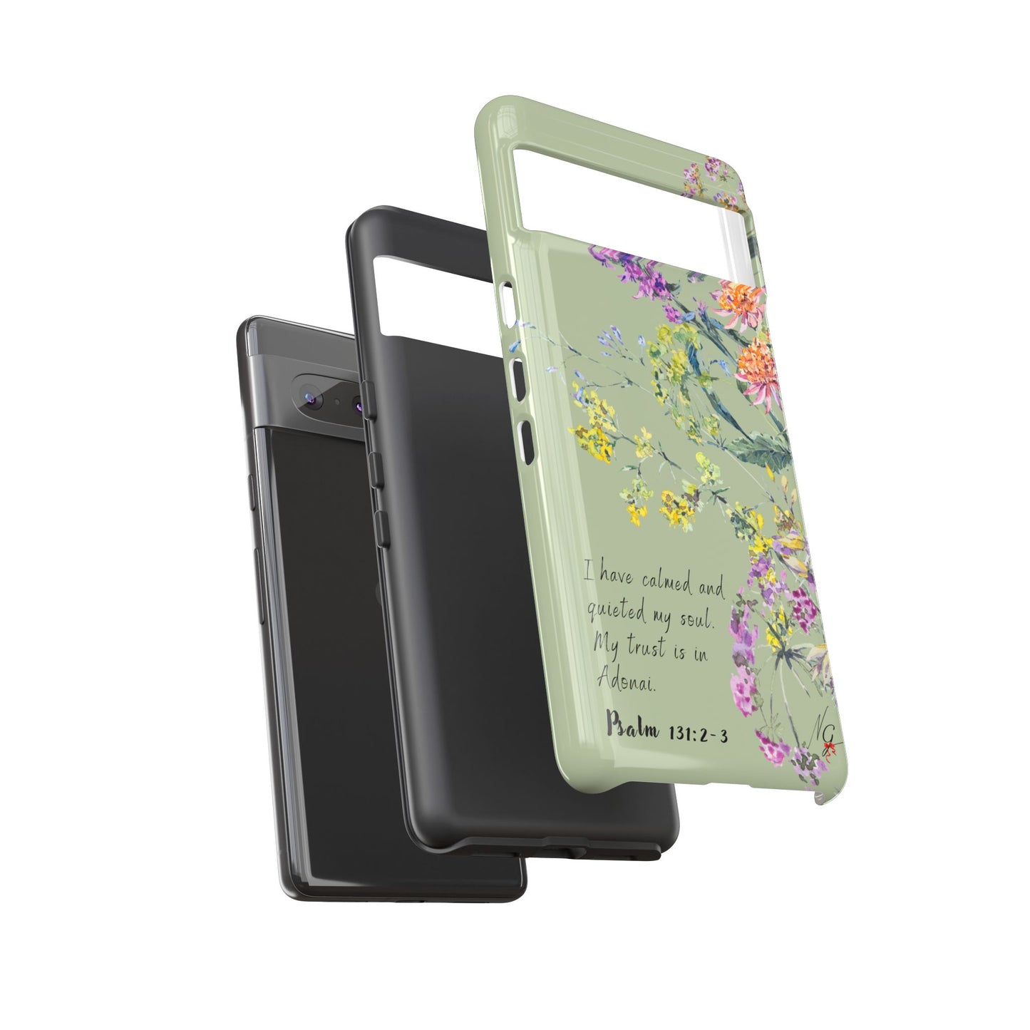 Phone Case - Botanic - Fully Sage Green, Psalm 131:2-3