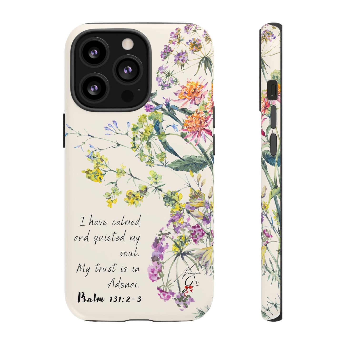 Phone Case - Botanic Cream, Psalm 131:2-3