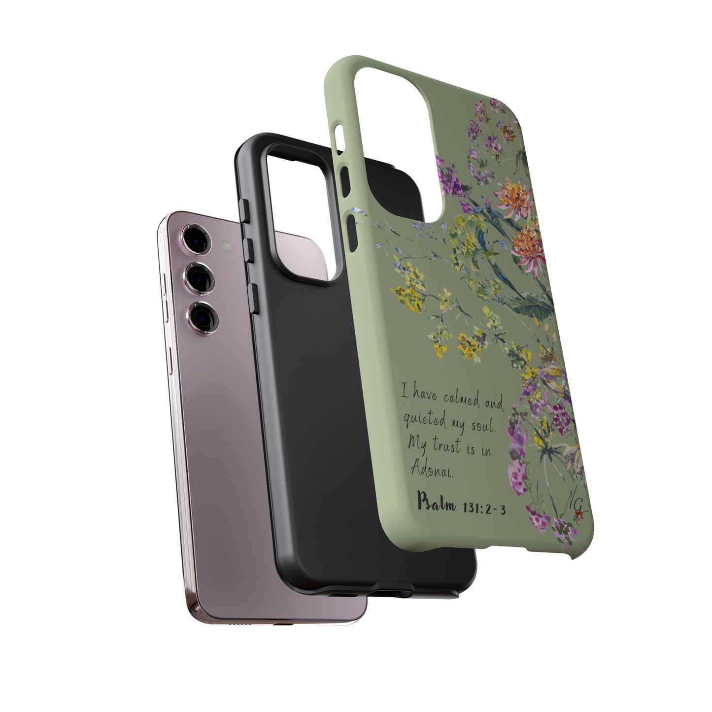 Phone Case - Botanic - Fully Sage Green, Psalm 131:2-3