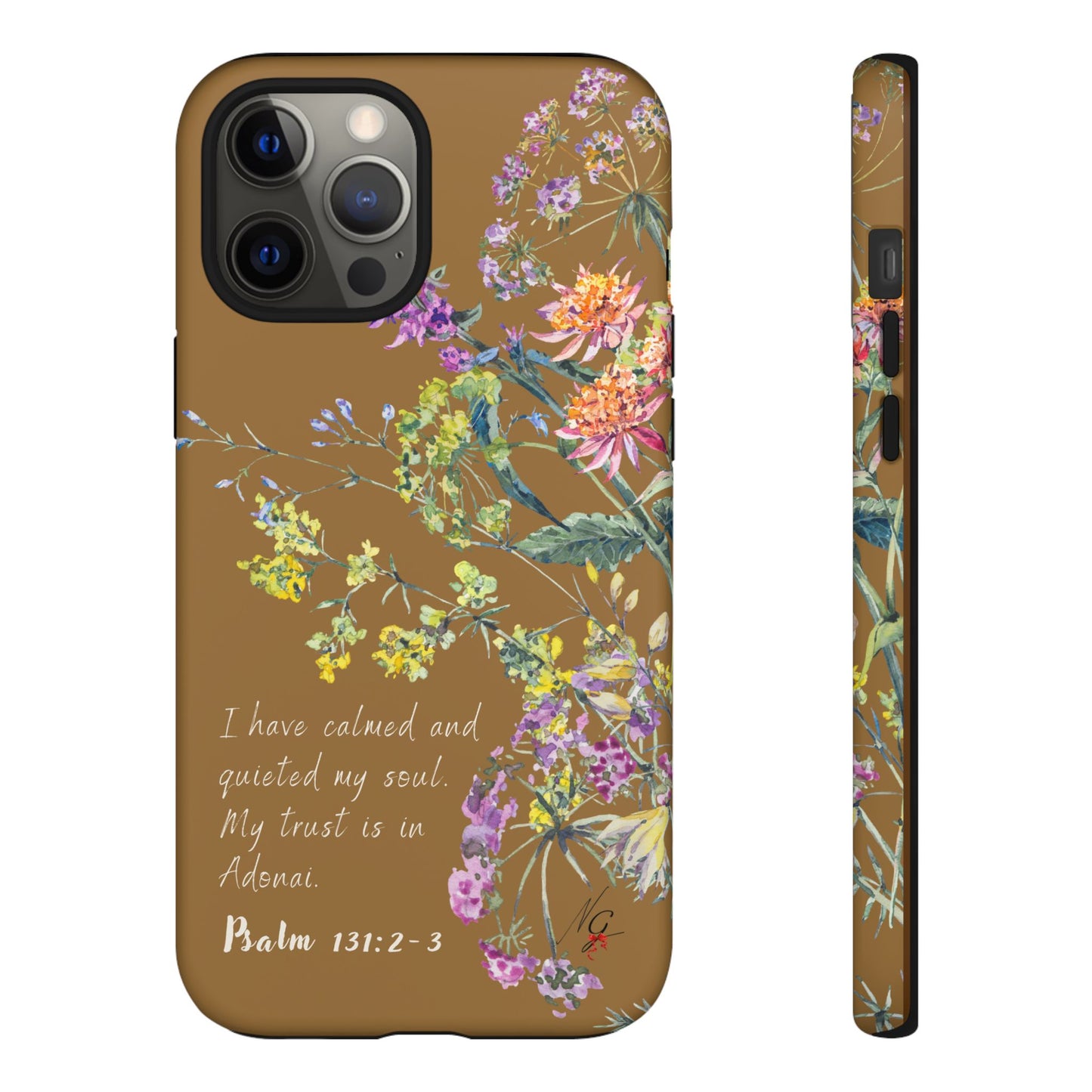 Phone Case - Botanic Full Brown, Psalm 131:2-3