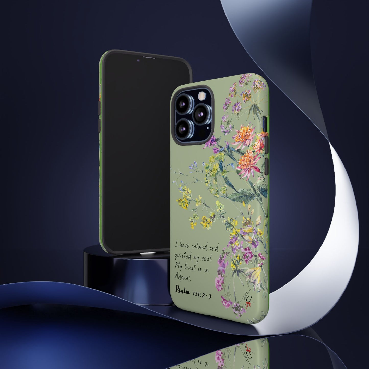 Phone Case - Botanic - Fully Sage Green, Psalm 131:2-3