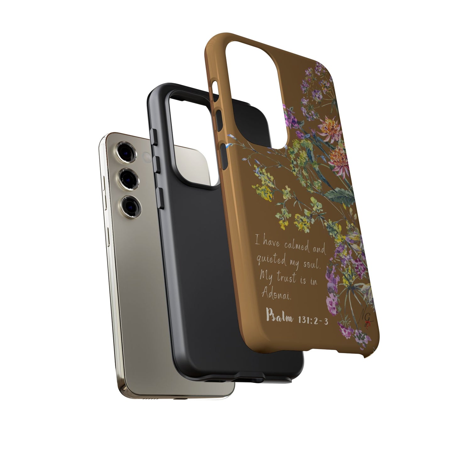 Phone Case - Botanic Full Brown, Psalm 131:2-3