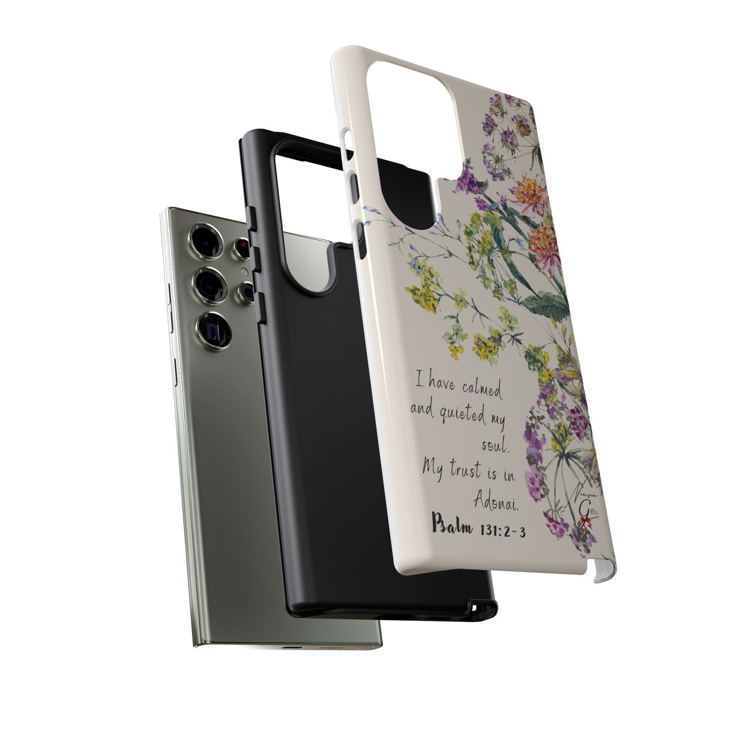 Phone Case - Botanic Cream, Psalm 131:2-3