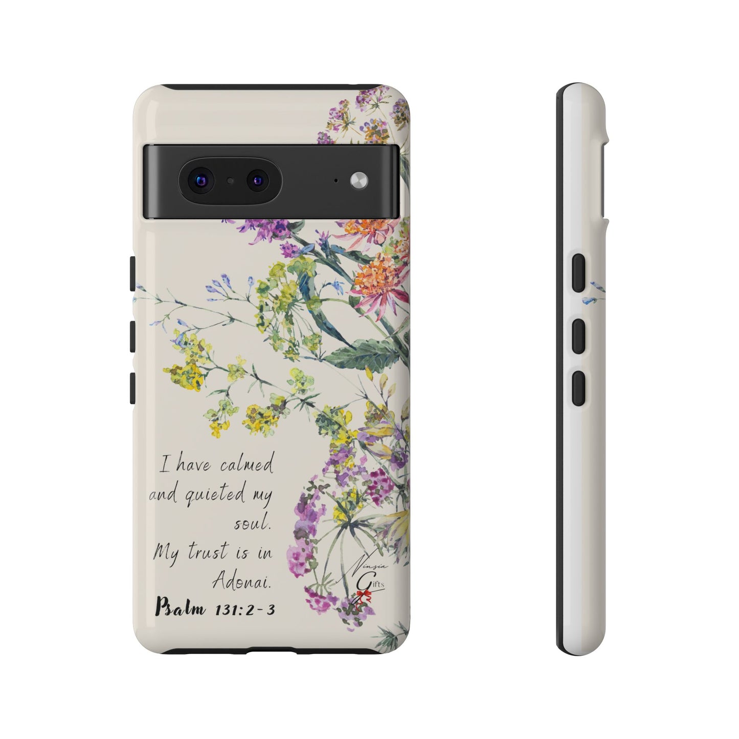 Phone Case - Botanic Cream, Psalm 131:2-3